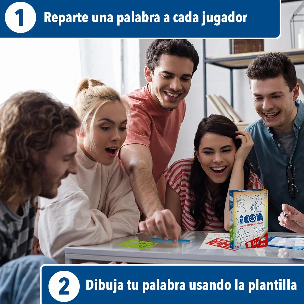 MAGICBOX Icon - Juego de Mesa de Dibujo | Party Game para Jugar con Amigos y Familia - De 2 a 6 Jugadores | Diversión y Risas Aseguradas | A Partir de 10 años