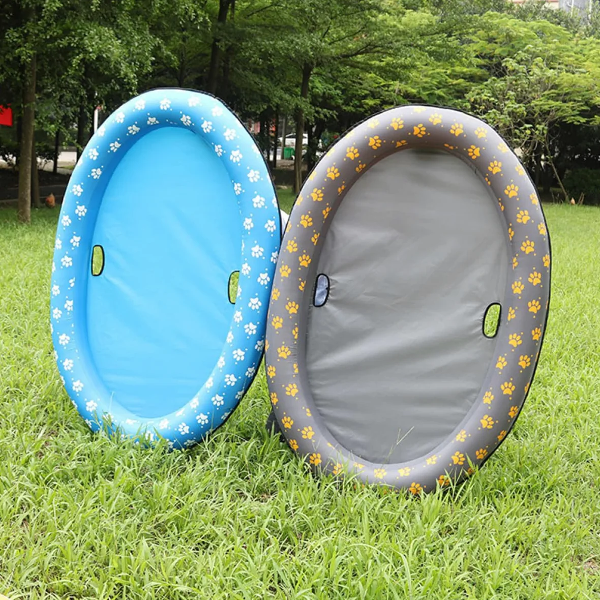 Colchón Flotante Inflable para Mascotas Azul, Portátil y Plegable | Oxford y Pvc, para Perros y Otros Animales, Uso en Piscina o Estanque, Accesorios Aleatorios