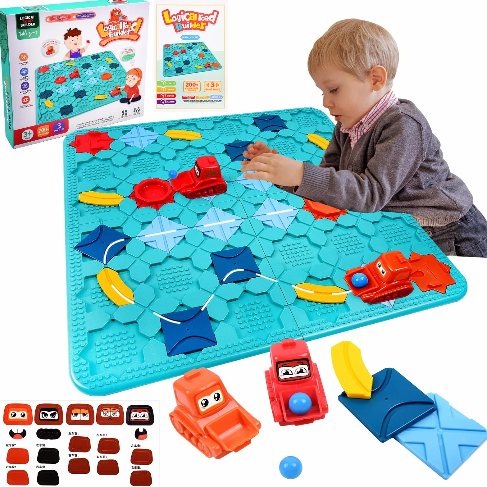 Herenear Laberinto de Construcción de Carreteras, Laberinto de Carreteras, Juego de Construcción de Caminos Lógicos, Laberinto de Camino de Empalme Juguetes Educativos para Ninos