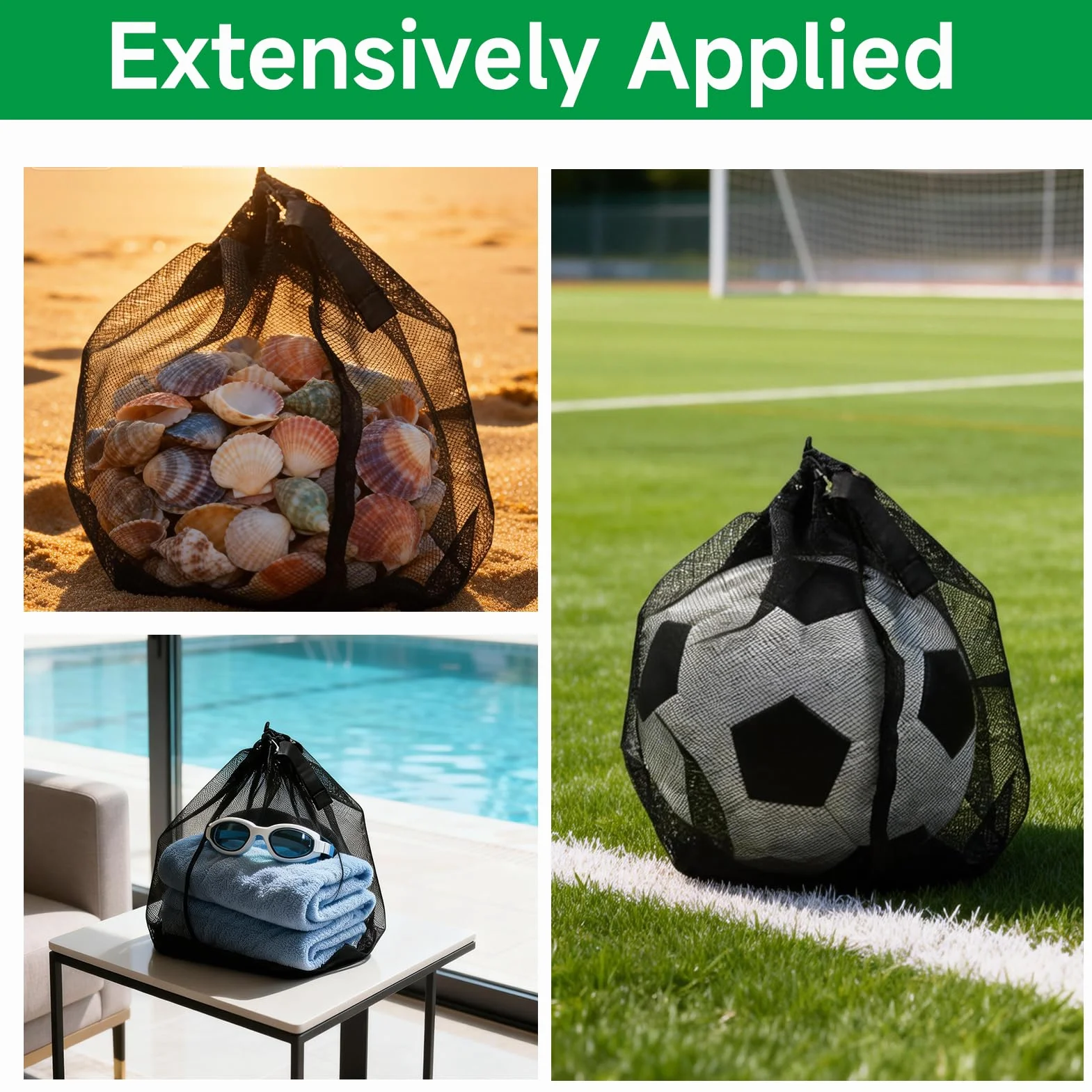 Bolsa de Baloncesto con Cordón, Mochila Portátil para Pelotas, Red para Baloncesto Voleibol Fútbol Americano