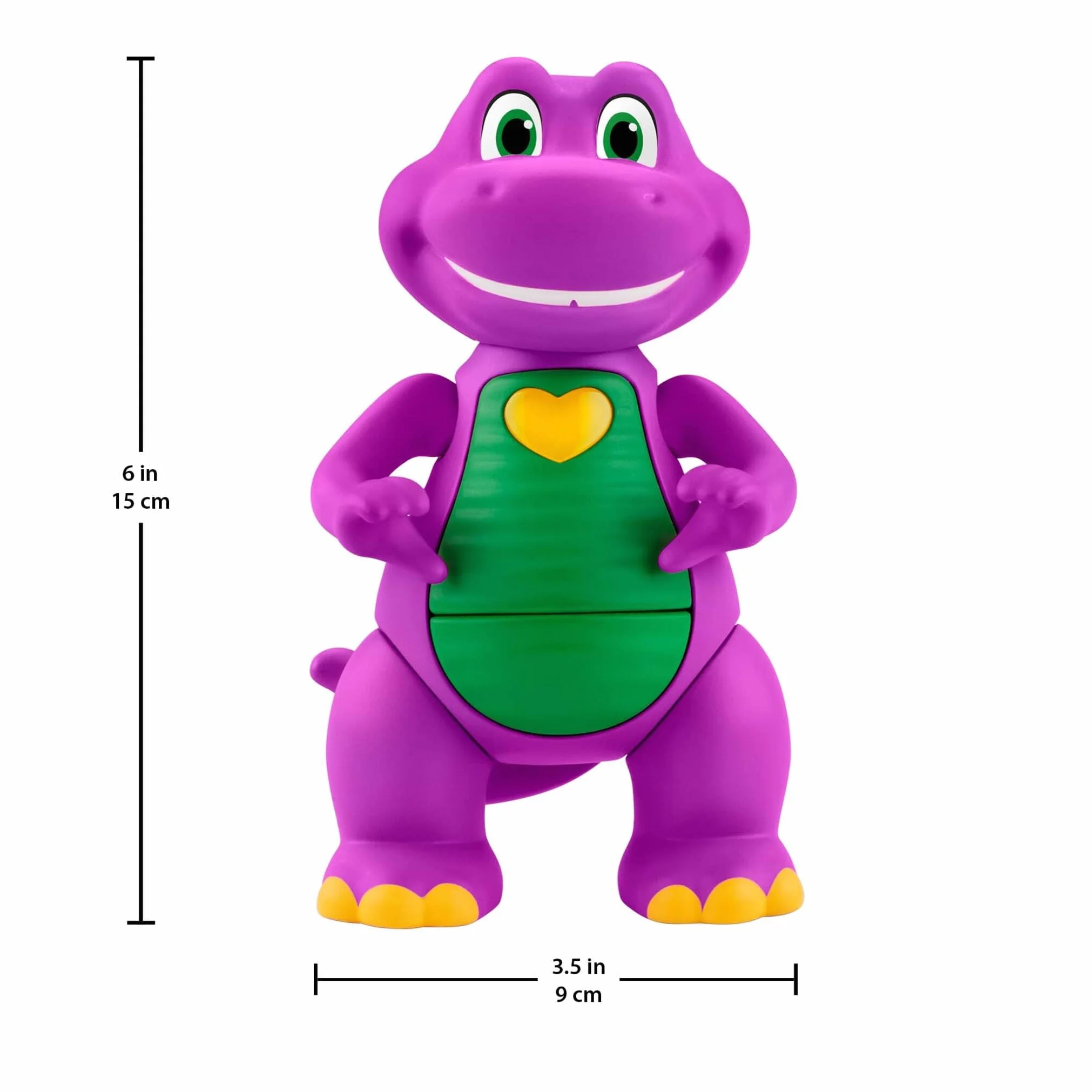 Barney Fisher-Price Barney's World Heart Hands Juguete Musical de Figura 14,48cm de Altura con Luces, para niños y niñas de Preescolar a Partir de 2 años, JFF05