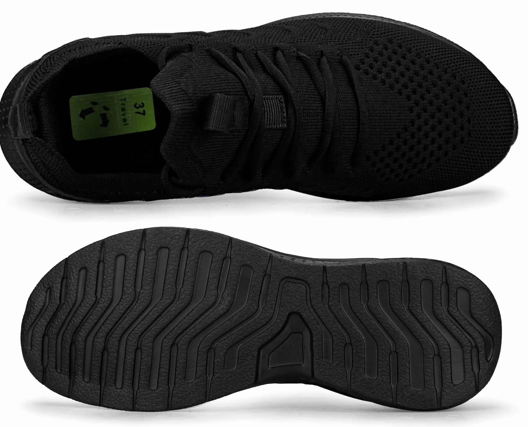 Giniros Zapatillas Mujer Running Deporte Azul Adulto Tacón bajo Puntera redonda Atlético Moda Slip-ins Sneakers Transpirable