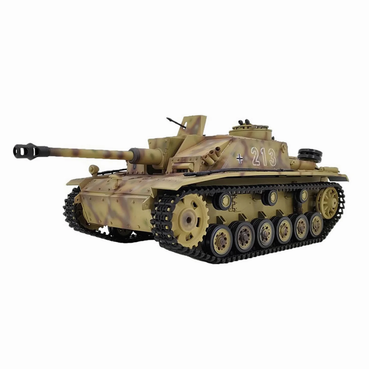Henglong 1/16 7.0 Tanque de plástico RC alemán Stug III RTR modelo militar 3868 BB IR caja de cambios de acero Radio 1800 mAh batería juguetes de sonido