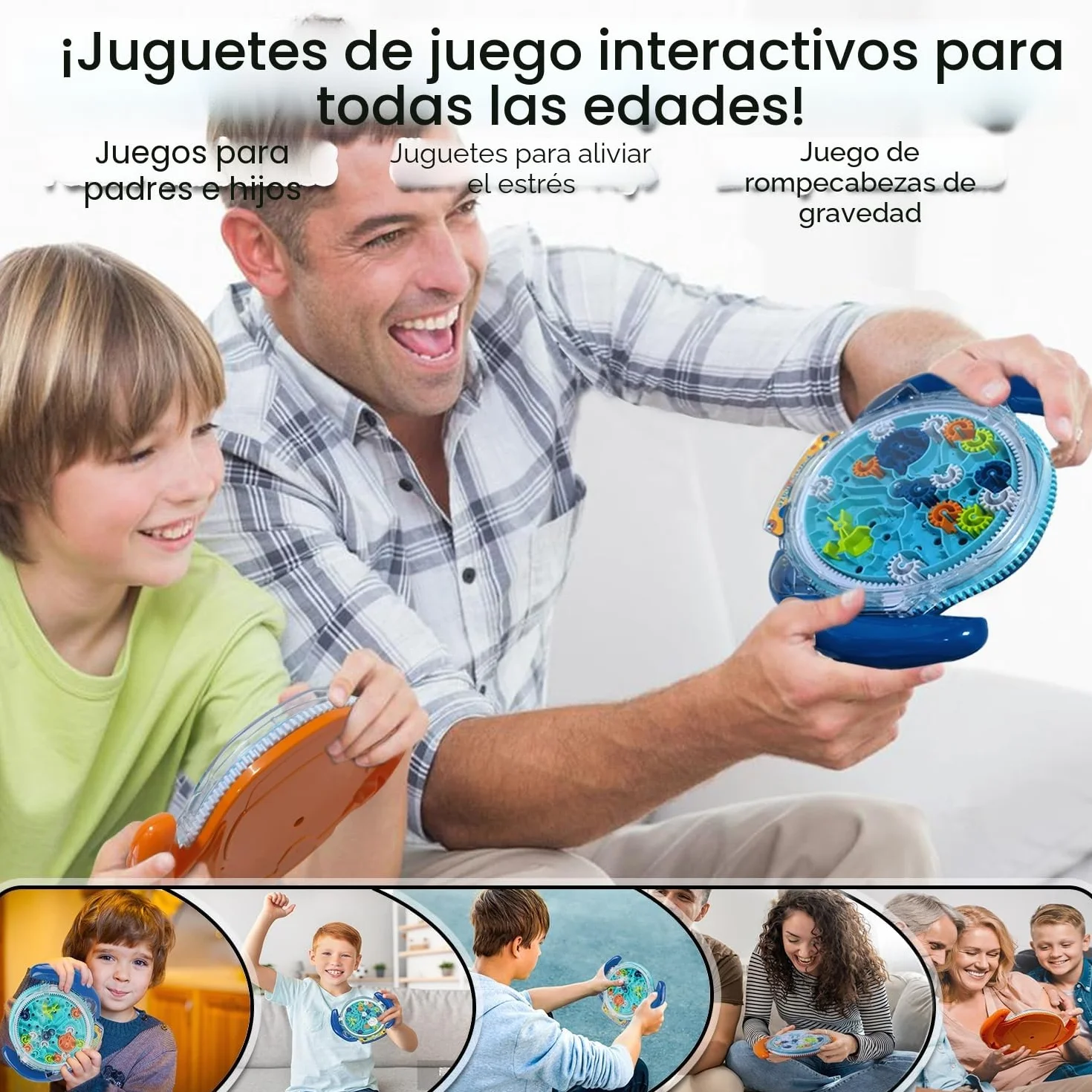 JRD&BS WINL Juego de rompecabezas laberinto 3D para niños y adultos, juguetes educativos para niños y niñas, regalo para niños, tablero de laberinto de gravedad, juguete IQ (azul)