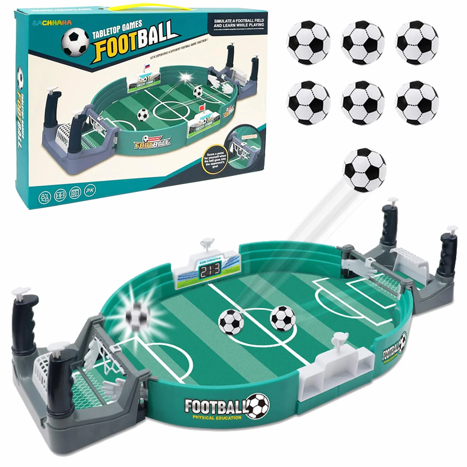 Futbolines para Niños, Juegos de Mesa de Fútbol, Mini Juego de Futbolín de Fiesta, Juegos Familiares, Juegos Interactivos para Padres e Hijos, Regalo para Niños(6*fútbol)