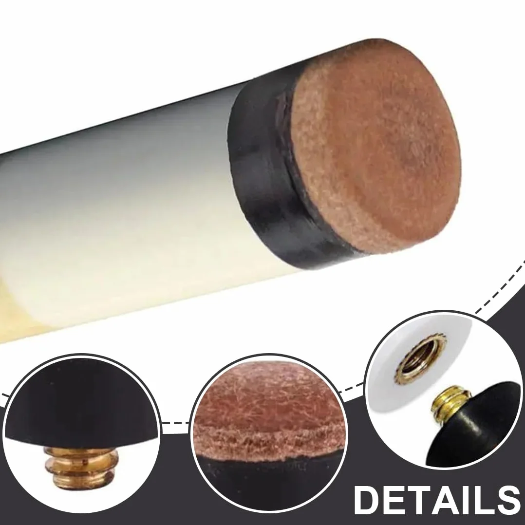 Kit de Repuestos para Cola de Billar, Consejos de Repuesto para Pool, Accesorios Snooker, Schraubbare Leder Spitzen (13mm)