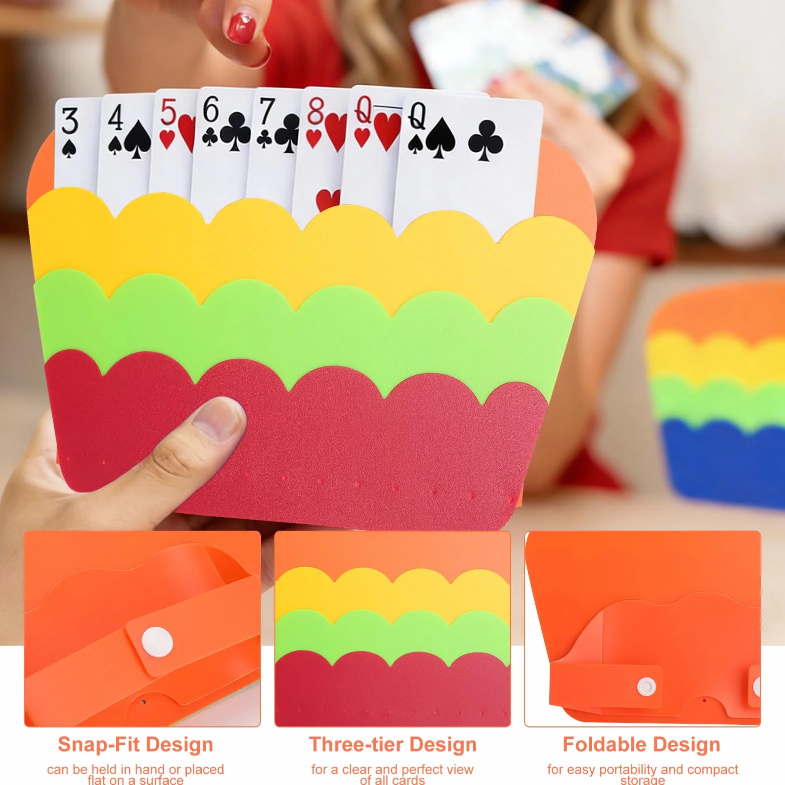 2 Piezas Soporte para Naipes, Sujeta Cartas Soporte para Juego de Cartas Plastic Poker Rack Juego de Cartas Titular para Niños Discapacitados Adultos Personas Mayores