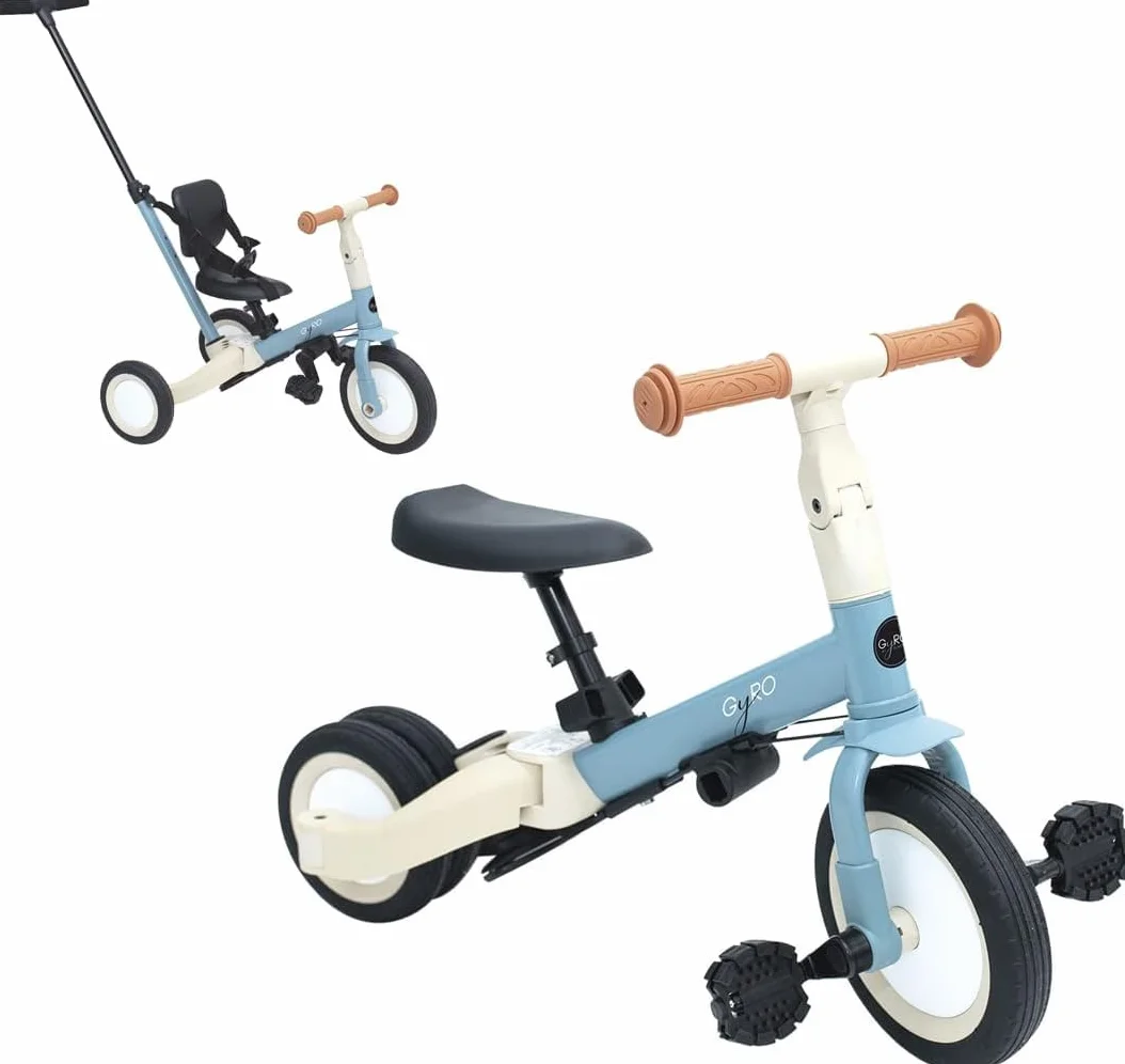 Olmitos - Triciclo Evolutivo de Bebé 5 en 1 GYRO + - Bicicleta Niños Desde 1 Año hasta 5 años - De Triciclo a Bicicleta con o sin Pedales – Adaptable y transformable (Gyro, Azul)