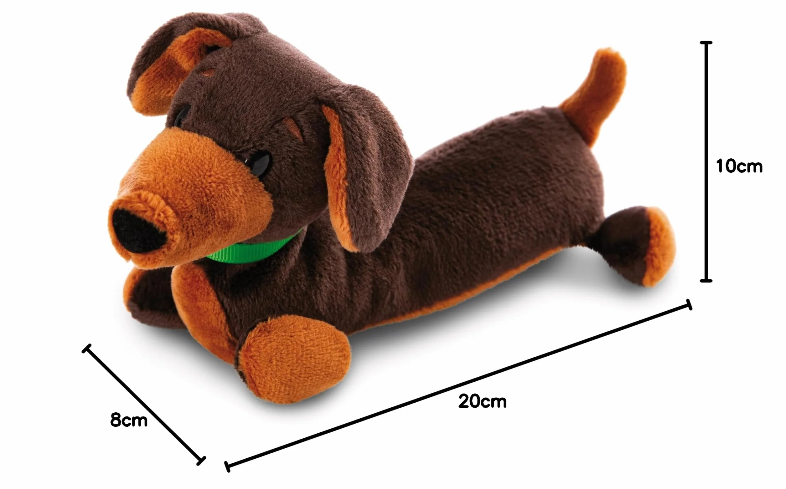NICI-Peluche Perro Salchicha 20cm acostado marrón-Sostenible, Hecho de Suave Tejido Peludo, Ideal para Jugar y abrazar, Tanto para niños como para Adultos Una excelente Idea de Regalo, Color (49821)