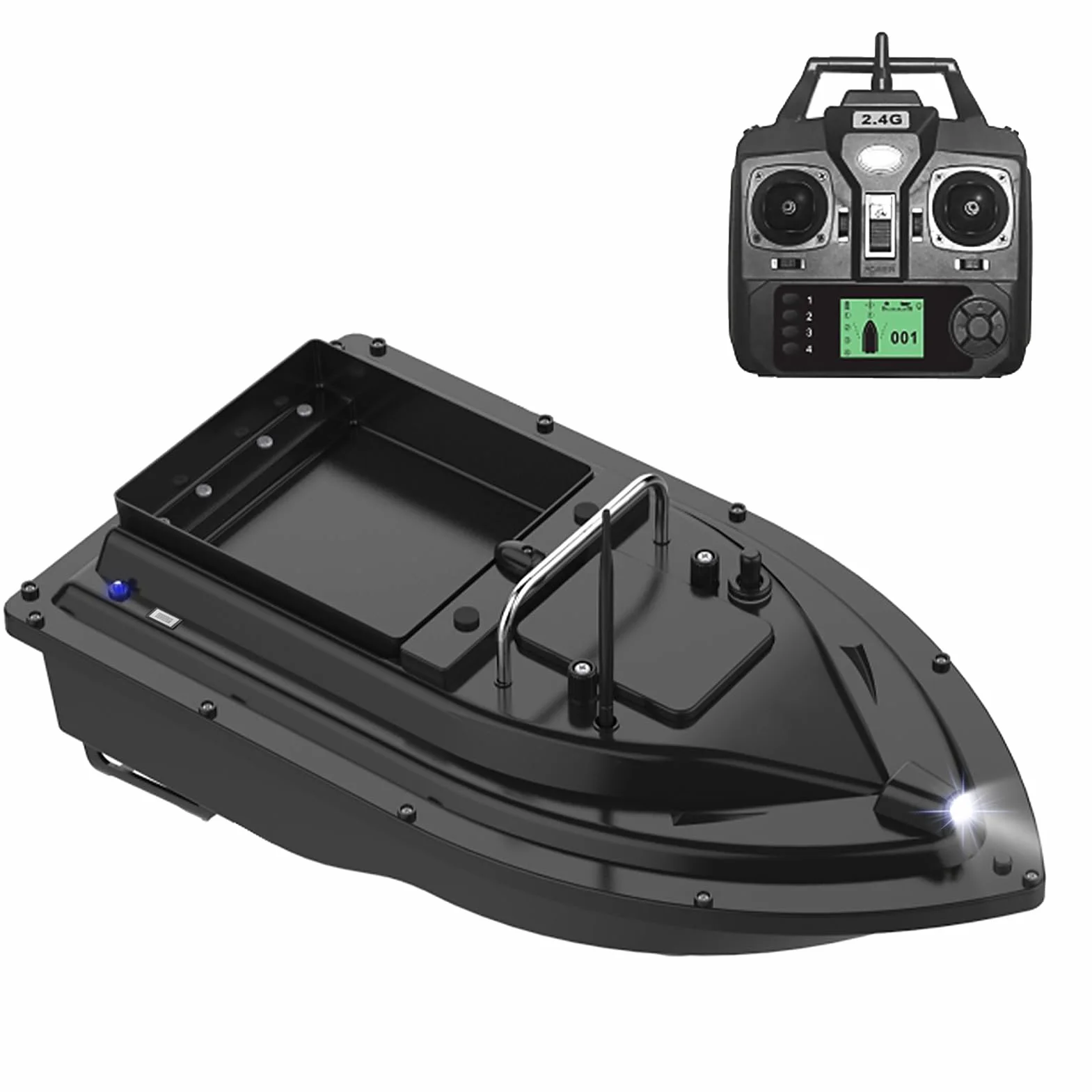 Kavolet Bote de Cebo de Pesca de 500 m, Barco alimentador teledirigido, Bote de Cebo GPS, Carga de 2 kg, Barco de Cebo con Gran depósito de Cebo, Barco de Cebo automático, batería Recargable de 10000