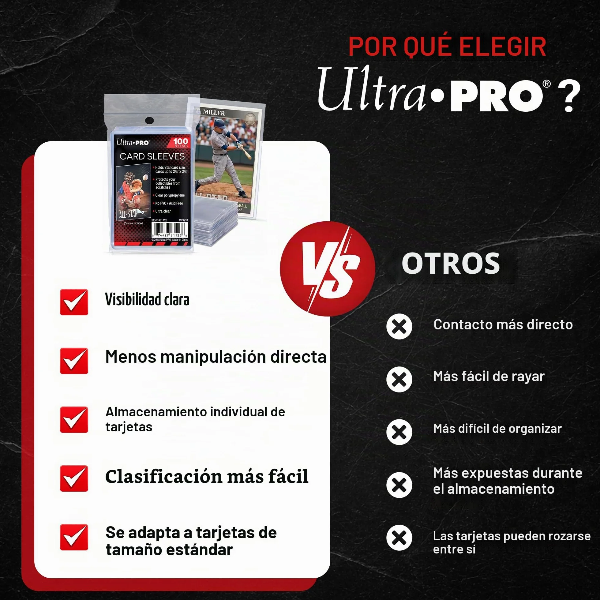 Ultra Pro - Fundas protectoras de tarjetas Ultra Pro AW11739, transparentes, 100 unidades