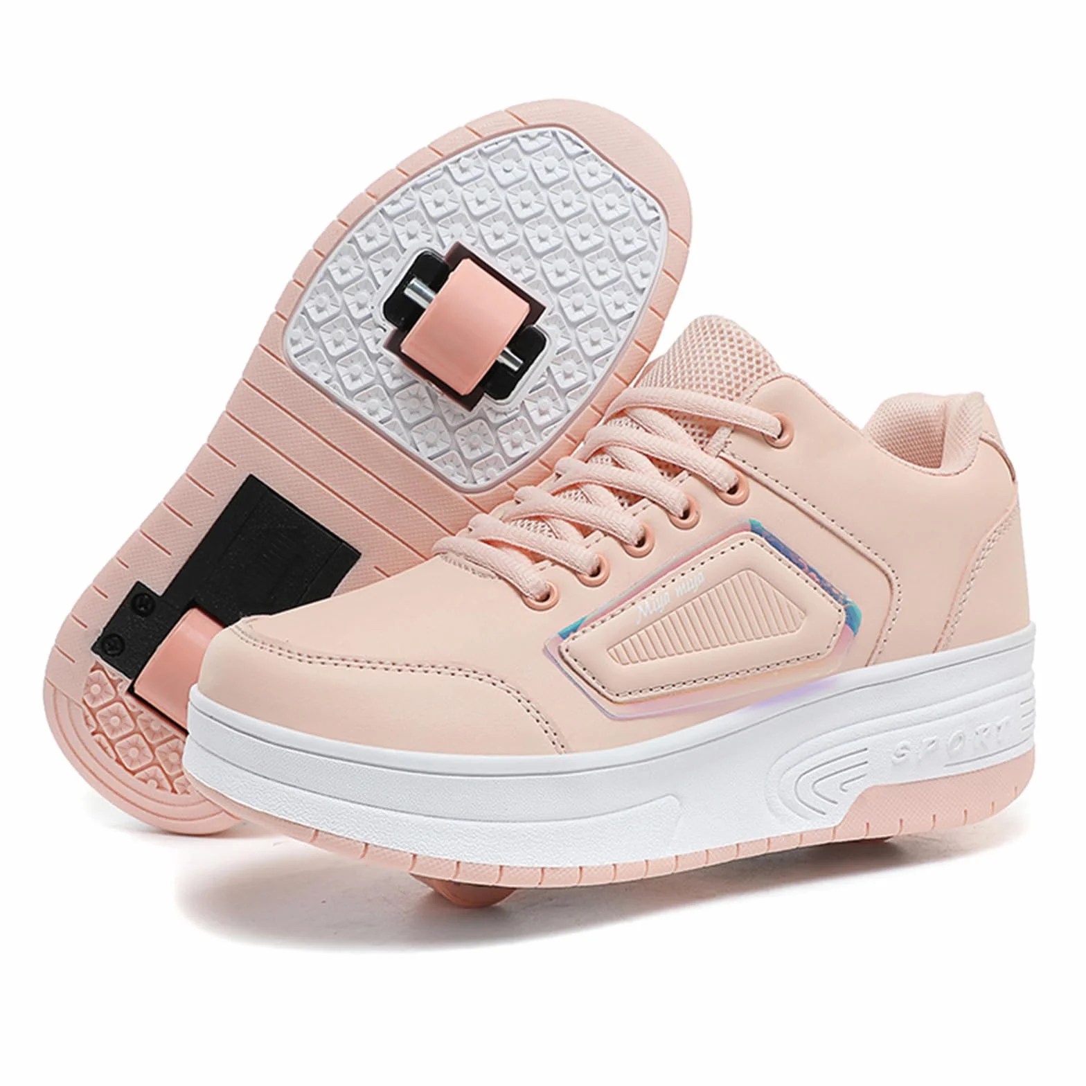 Hixingo Zapatos con Ruedas para Niños y Niñas, Patines 2 en 1 Retráctil 30-42EU