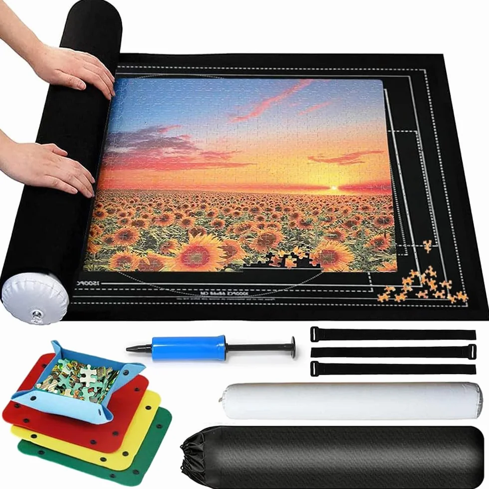 Tapete Puzzle 2000 Piezas,Tapiz Puzzle Enrollable,80 * 120CM para 1000 1500 2000 Piezas,con 4 Clasificadores