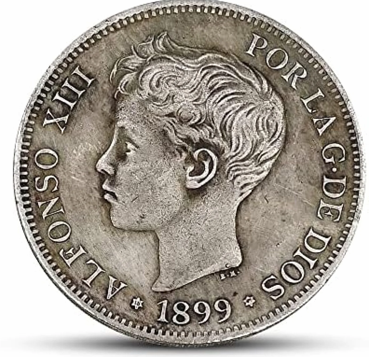 18 Juego Completo De Monedas De Plata Españolas De 5 Pesos 1869-1899 Retrato Grabado Monedas Extranjeras Antiguas, 1869