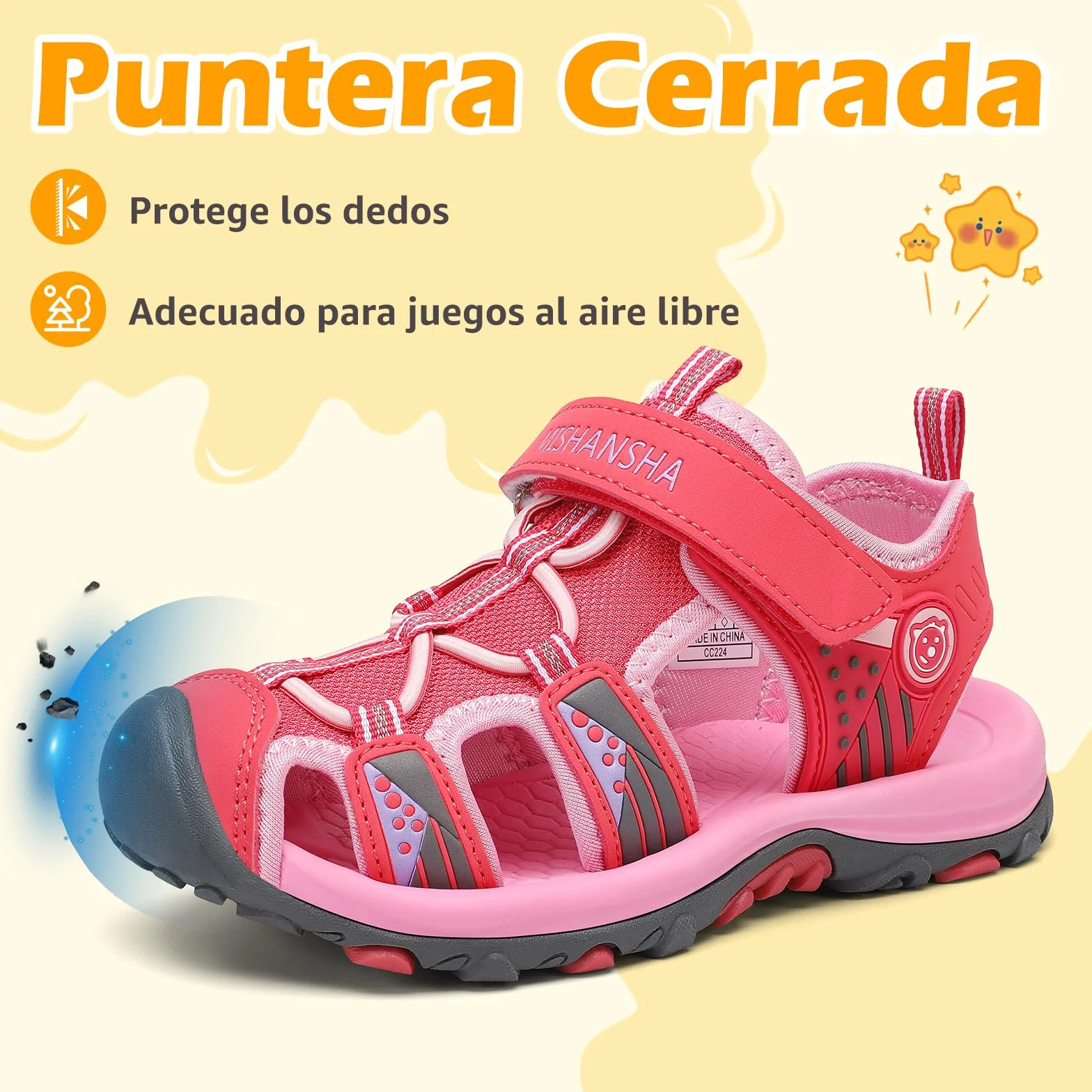 Mishansha Sandalias Niña Puntera Cerrada Ligeras Transpirables Verano 25-38