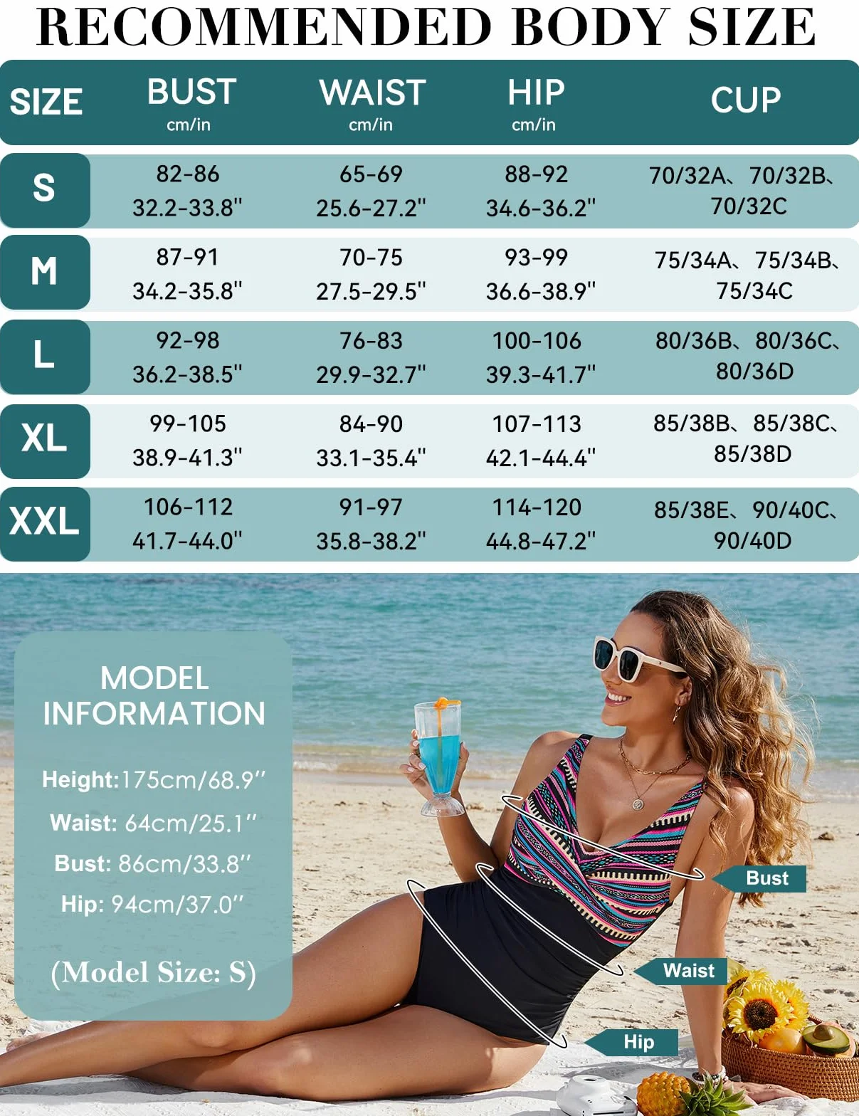Tuopuda Monokini Bañador Push up Reductor Barriga V-Cuello Mujer Traje de Baño Una Pieza Natacion Surf Playa