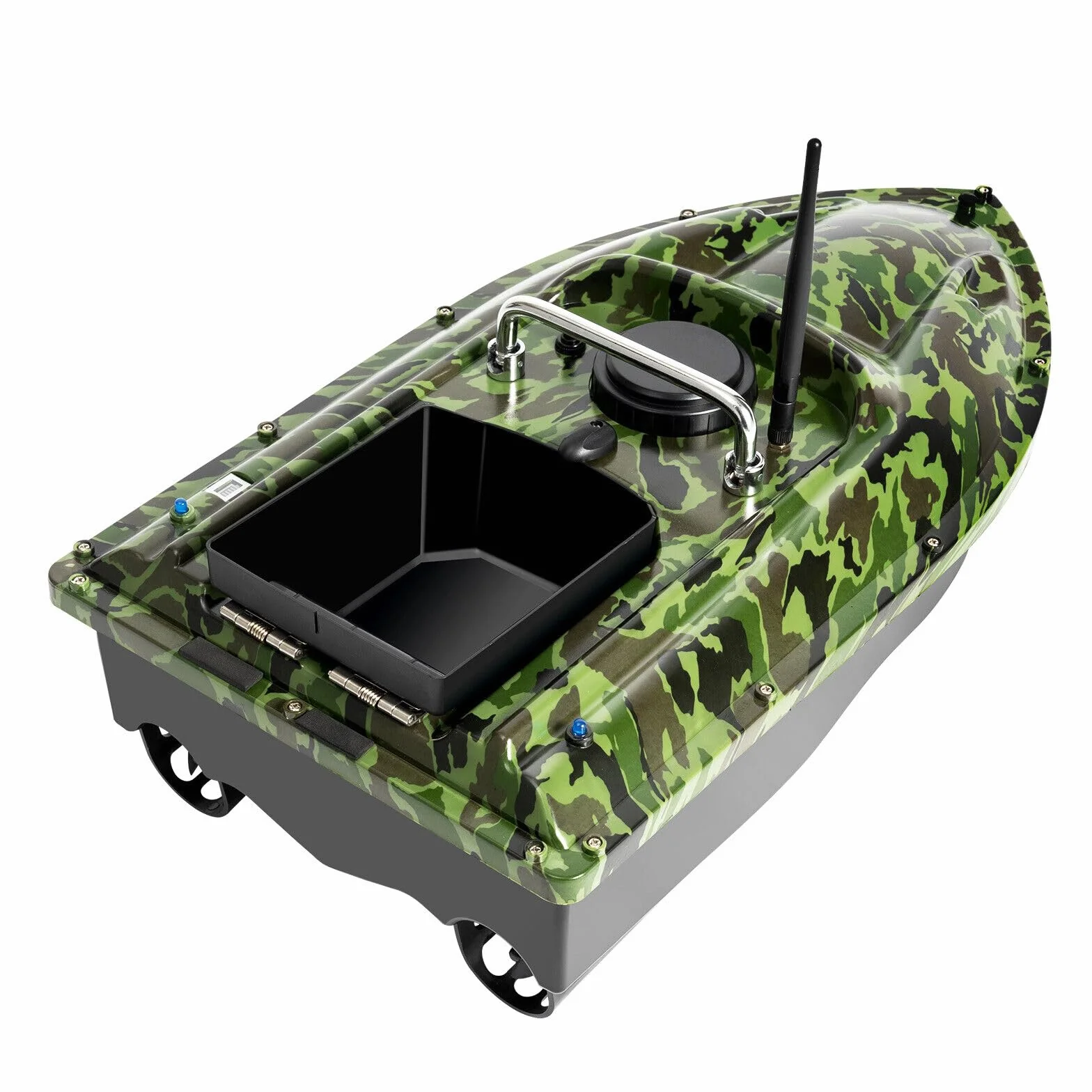 Barco teledirigido para cebos de pesca y carpa de cebo inalámbrico pesca barco de morce 500 m doble motor crucero automático doble motor, gran capacidad 1.5 KG, camuflaje
