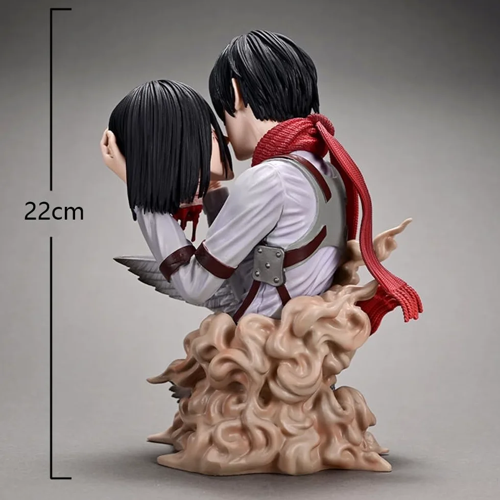Estatuillas de busto de Eren Jaeger Figuras de acción de anime 22 cm Escultura artesanal Figura de colección Eren Jaeger Modelo de escritorio Regalo para fanáticos