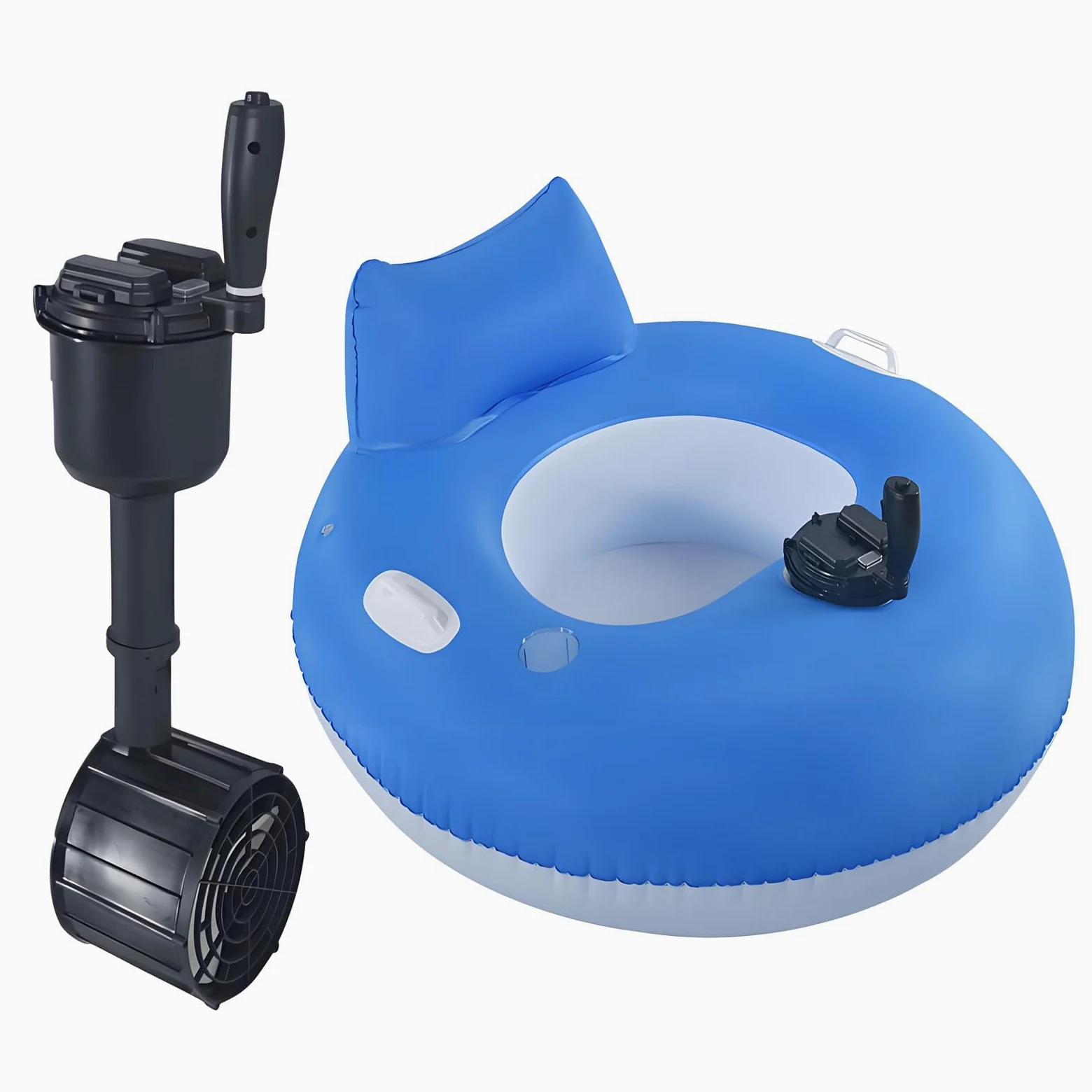 Flotador Motorizado para Adultos, Flotador Hinchable Motorizado para Piscina con Control De Dirección, Cómodo Respaldo Y Portavasos para Relajarse En La Piscina Durante El Verano