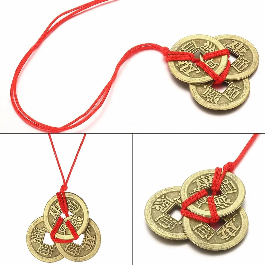 50 Piezas Monedas Feng Shui Chinas Moneda de la Fortuna de la Buena Suerte Monedas I-Ching para la Salud y la Riqueza, 2 cm