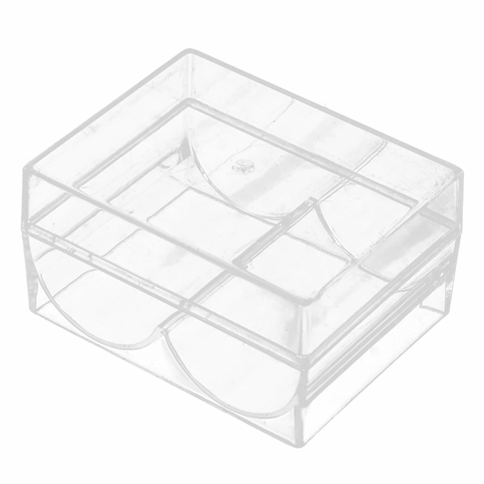 Bandeja de almacenamiento de fichas – Soporte para 40 fichas de póquer de tamaño estándar | Soporte de cartas de acrílico transparente reutilizable con tapa a prueba de polvo, accesorios de mesa de