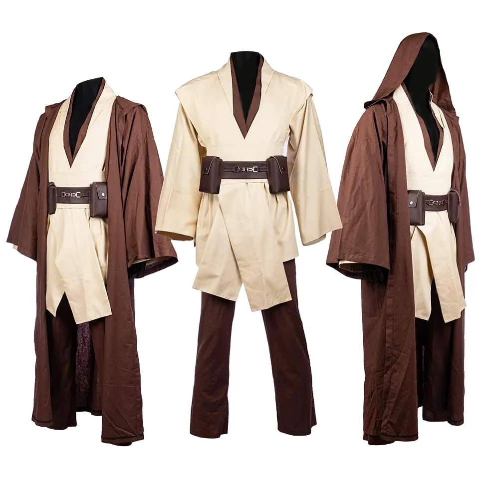 Disfraz de túnica con capucha para hombre, atuendo completo con capa para Halloween y Cosplay