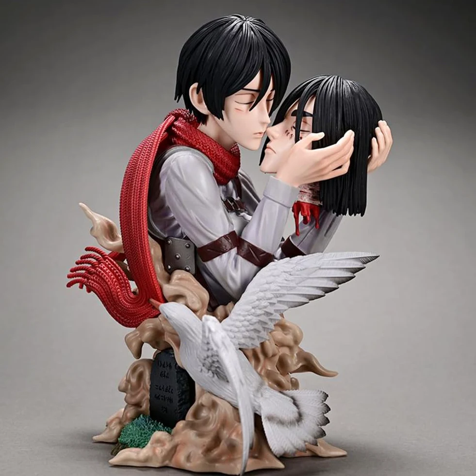 Estatuillas de busto de Eren Jaeger Figuras de acción de anime 22 cm Escultura artesanal Figura de colección Eren Jaeger Modelo de escritorio Regalo para fanáticos