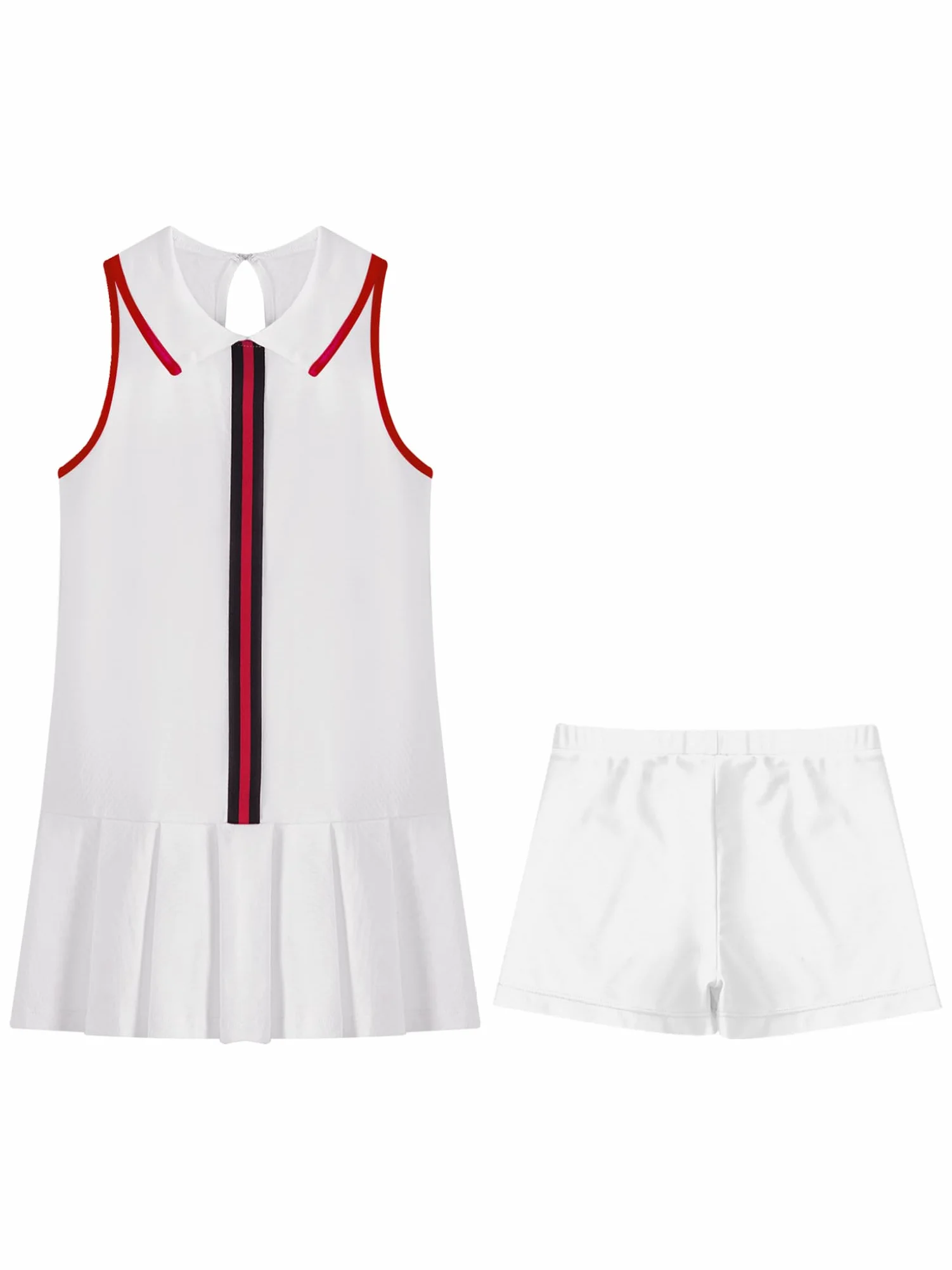 Conjunto de ropa de tenis para niños y niñas, sin mangas, con pantalones cortos