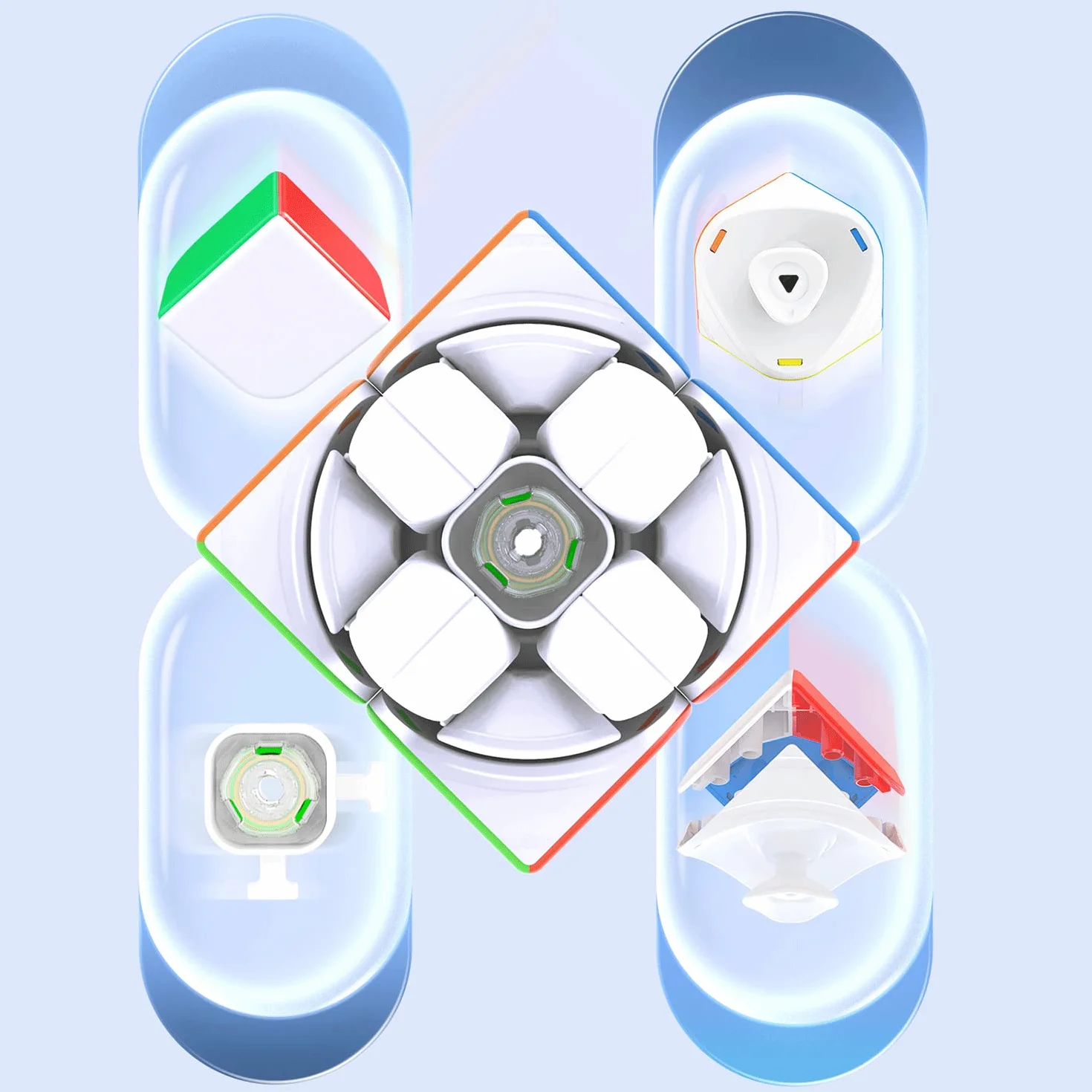 GAN Cubo de Velocidad 2 x 2, Mini Ligereza Speed Cube Original 51mm 47g- GES + & Batalla Ajustable, Puzzles para Adultos y Niños, Cubo Mágico No Magnético (Sin Pegatinas)，251 v2