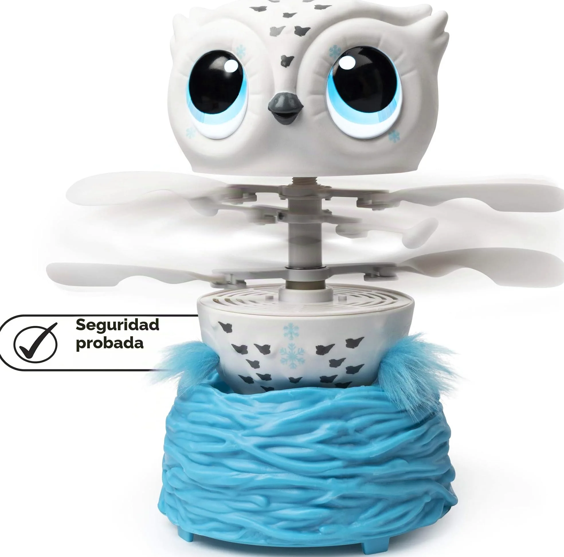 Owleez, Juguete de Bebé Búho Volante Interactivo con Efectos de Sonido y Brillante (Blanco) a Partir de 6 Años, Multicolor