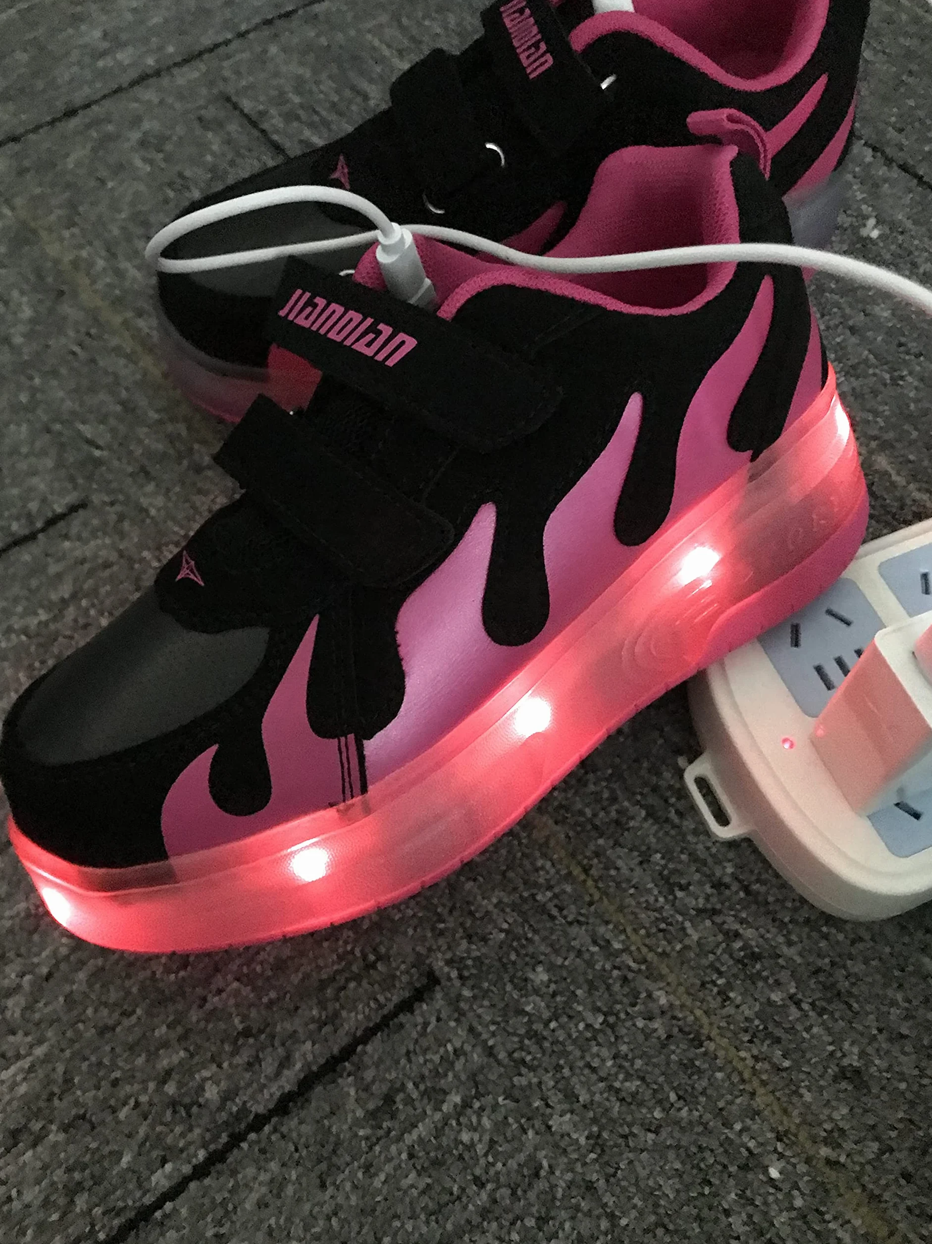 Axcer LED Skateboarding Zapatos con Ruedas Dobles para Niños Niña Calzado Deportes Exterior