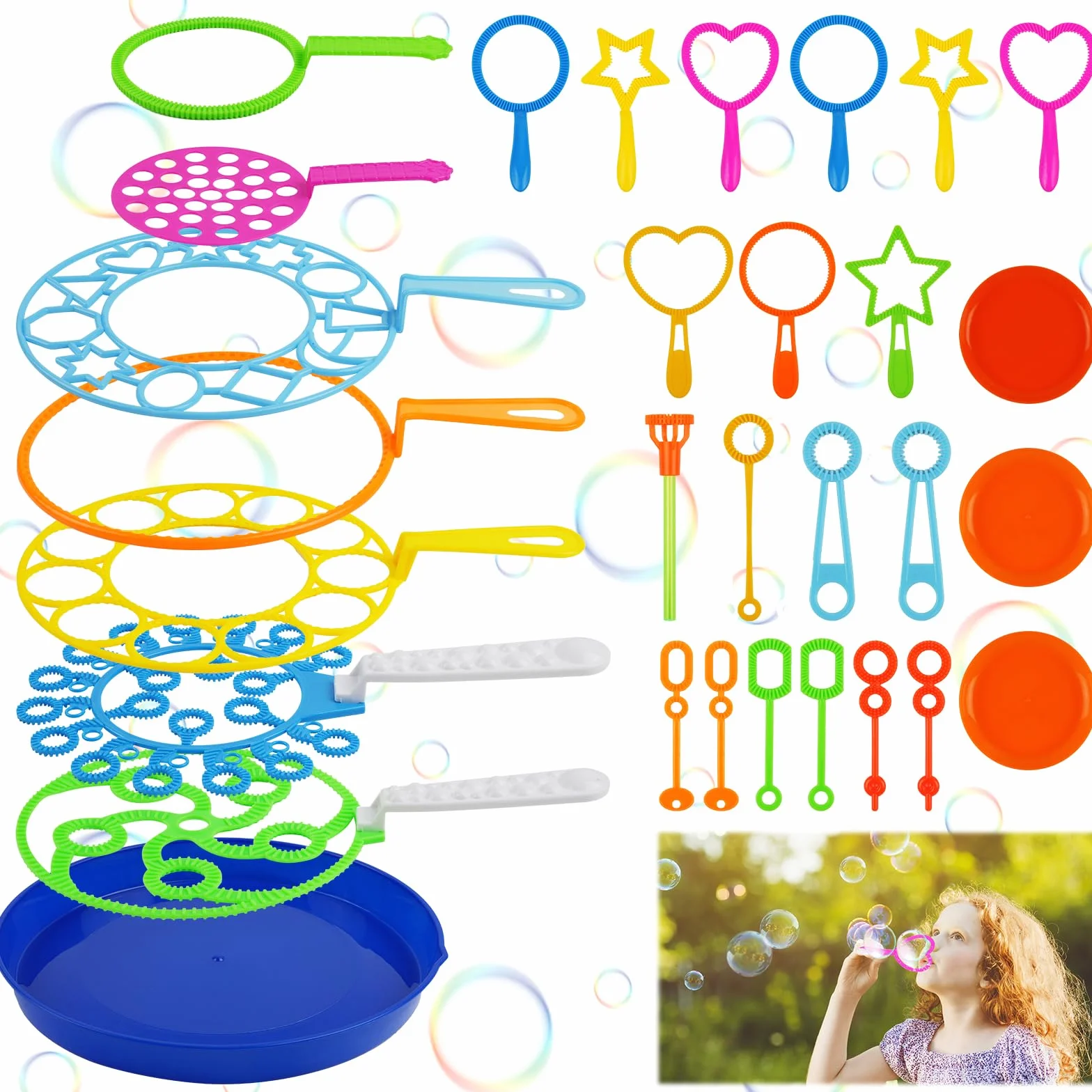 OSDUE 30PCS Kit de Soplado de Burbujas, Kit de Burbujas de Jabón, kit de Burbujas para Niños, Kit de Burbujas Creativo, Adecuado para Actividades al Aire Libre, Fiestas de Cumpleaños,Juegos Infantiles
