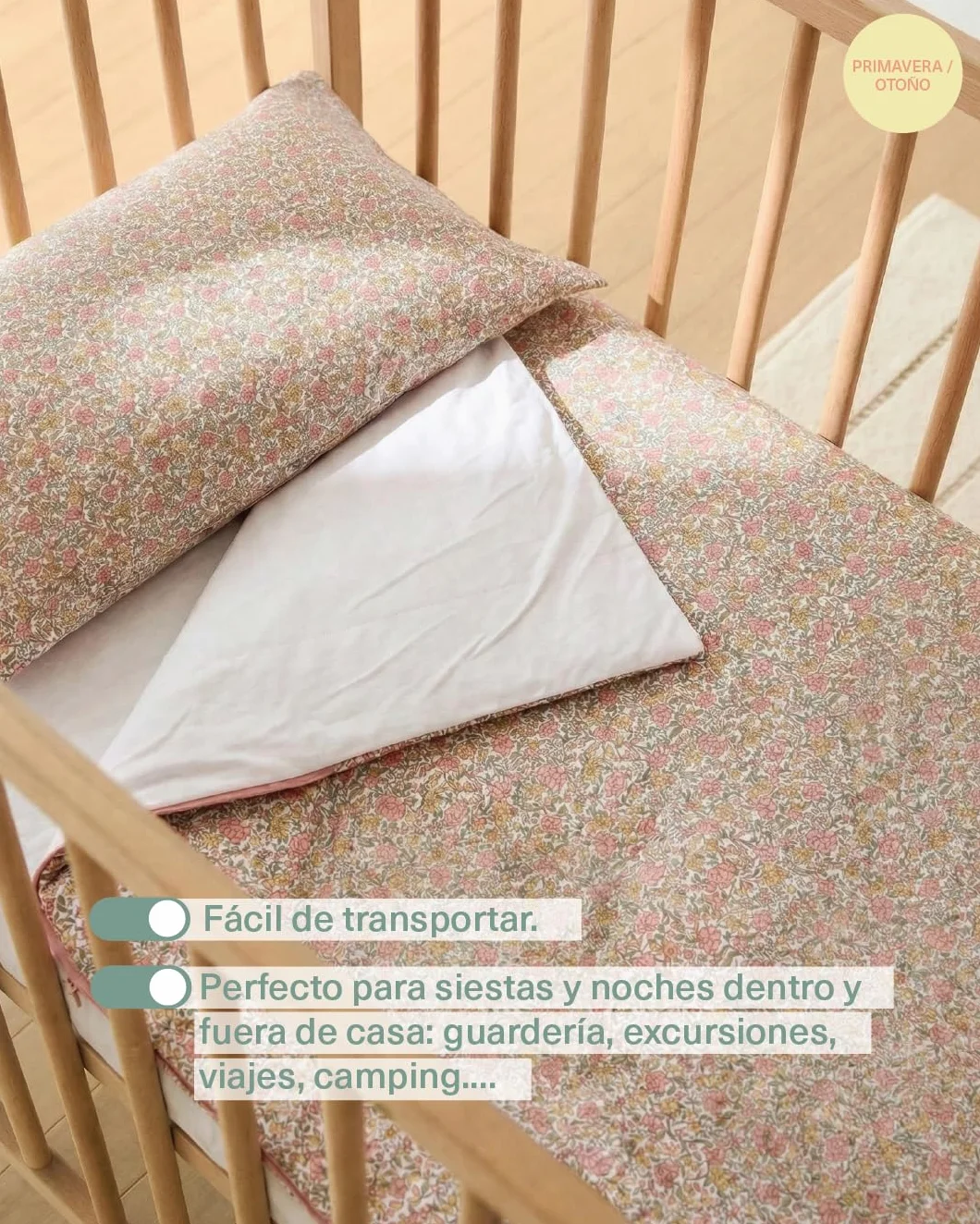 molis&co - Saco de Dormir Infantil - Saco Edredón Relleno Nórdico - Ideal para Primavera y Otoño - Juego de Manta 140x70cm con Almohada 60x40cm - 100% algodón