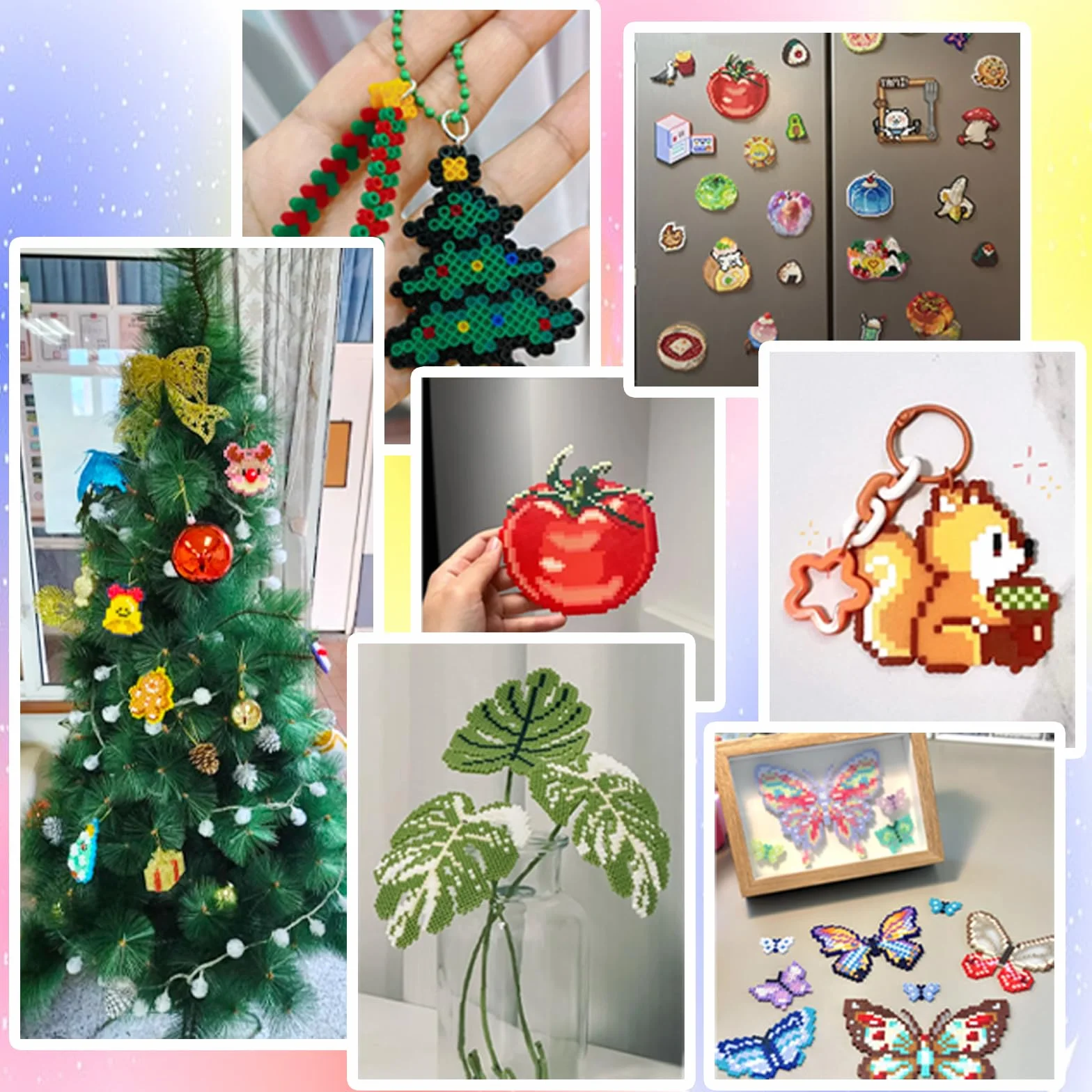 Cuentas Para Planchar, 11000 Piezas 5MM Abalorios Fusibles de 20 Colores Set con Caja de Almacenamiento, Guía del Usuario, Diseño DIY de Joyas.Kit Manualidades Niños, Regalo Navidad y Cumpleaños