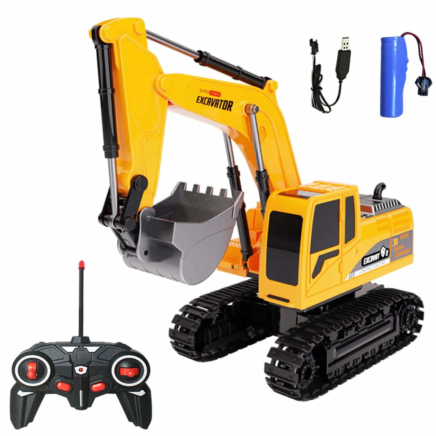 Excavadora de Control Remoto, Juguete de Arena de Ingeniería, Vehículo de Construcción, Coche de Juguete Para Niños