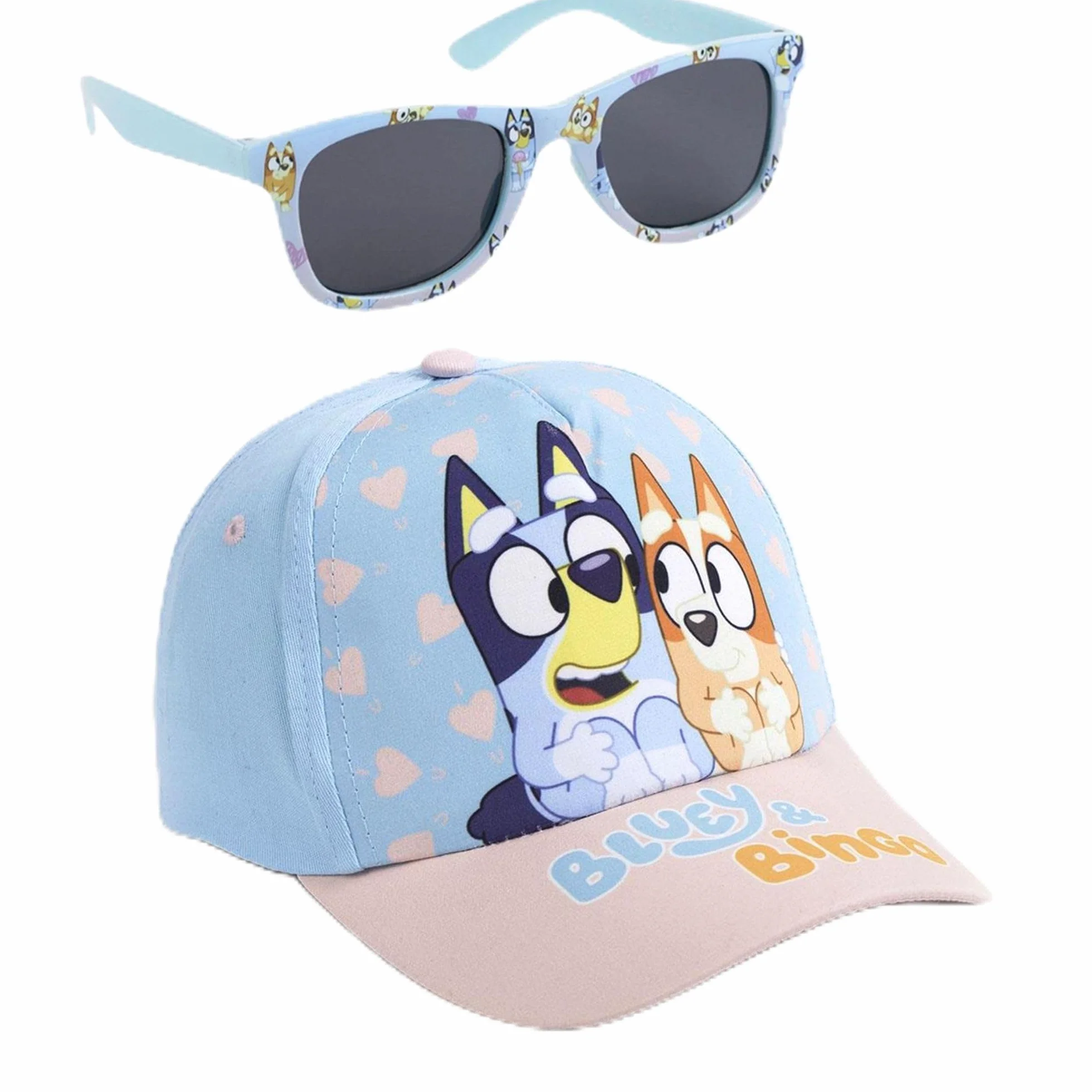 Bluey Gorra y Gafas de Sol Set Infantil Original Unisex - Accesorios Verano con Protección UV y Ajustable