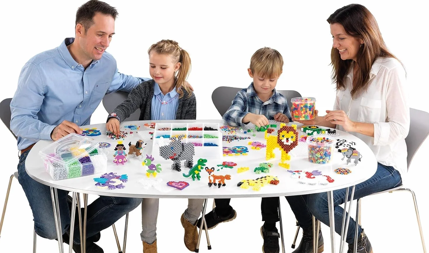 Hama Cuentas para planchar | 7 bolsas de 1000 cuentas: colores n.º 207-01, 03, 05, 09, 10, 12, 18 | Mosaik-Deko Art & Manualidades para niños creativos a partir de 5 años