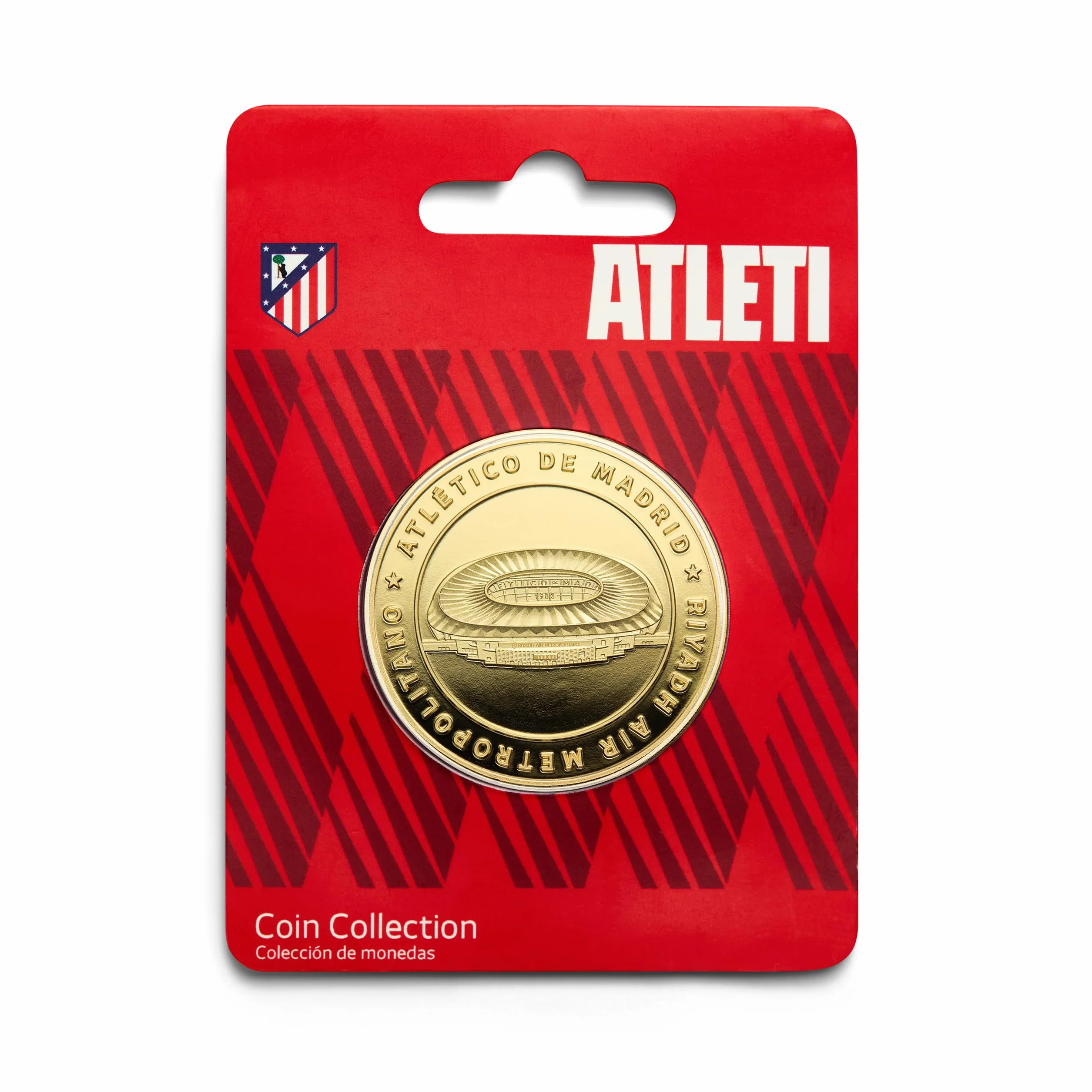 Atlético de Madrid - Moneda edición Especial Escudo y Estadio Riyadh Air Metropolitano - Coleccionable - Dorada - Producto Oficial