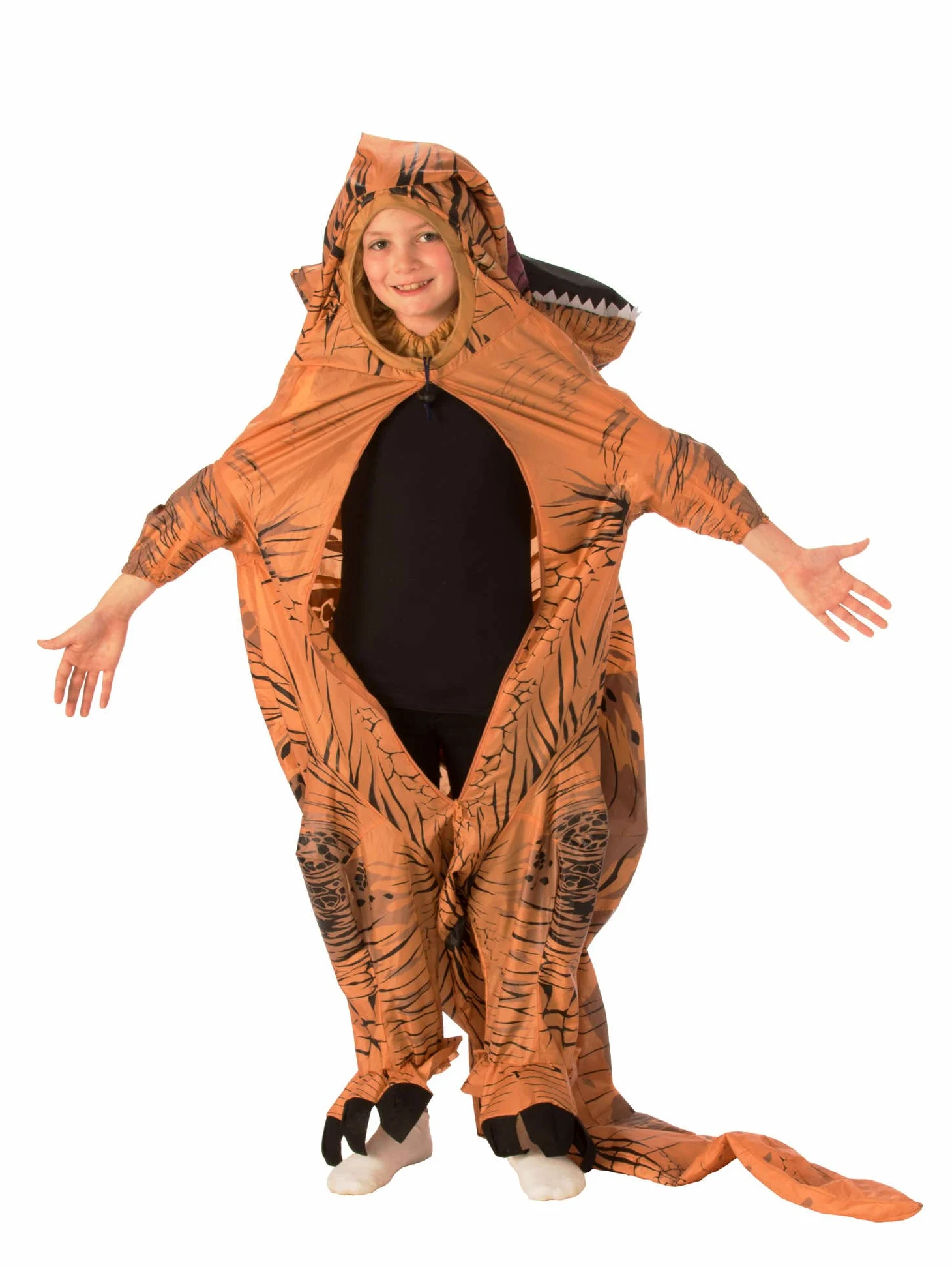 Rubies Disfraz T-Rex Hinchable para niños y niñas, Traje inflable, Talla única infantil, Oficial Jurassic World para Navidad, Carnaval, Halloween, Cumpleaños