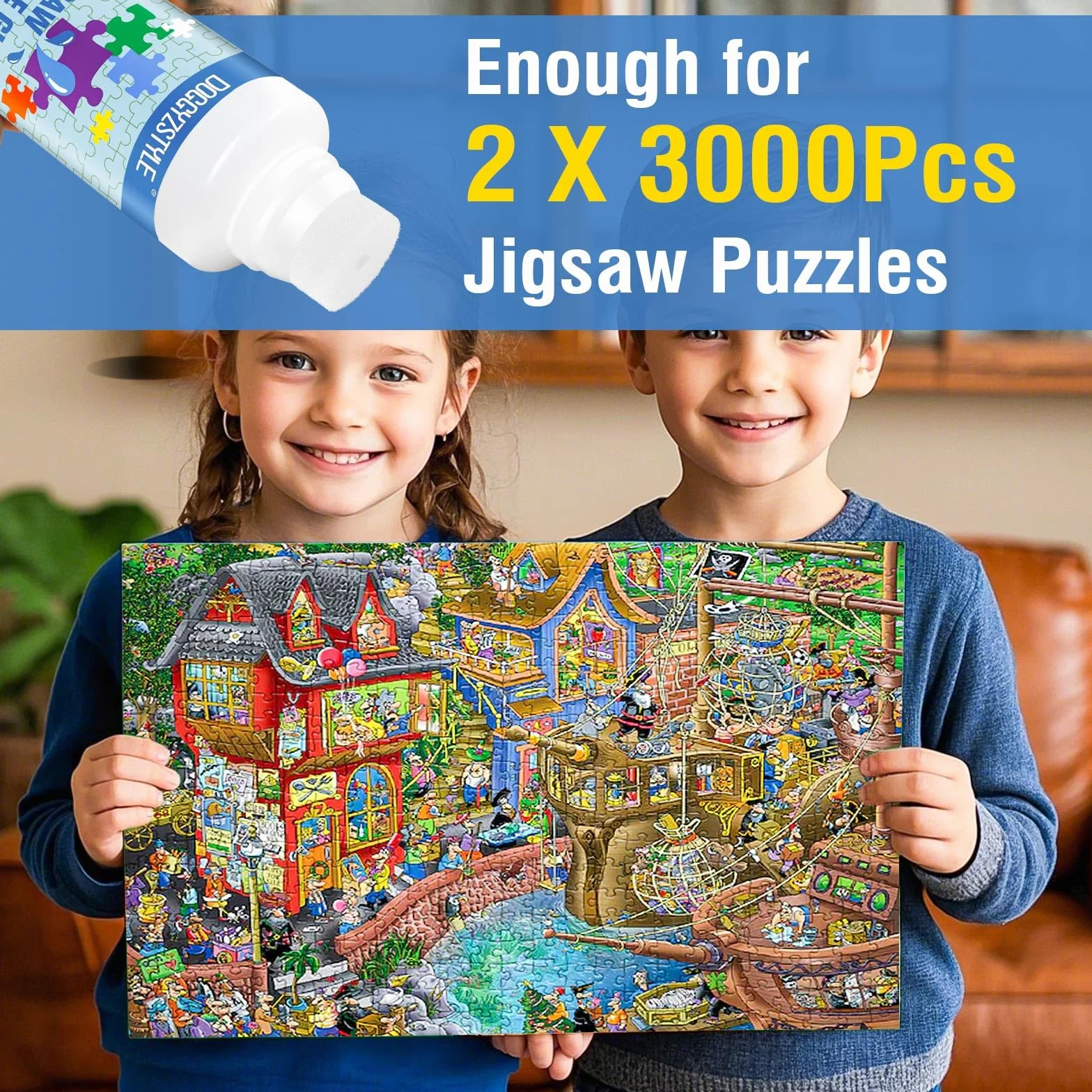 240ML Pegamento Para Rompecabezas Actualizado Con Aplicador,Pegamento Transparente Soluble En Agua Para Rompecabezas Especial Para Manualidades,No Tóxico Y De Secado Rápido,240ML Puzzle Glue