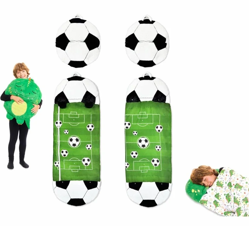 Saco de Dormir con Cojín Fútbol de 165 cm (Talla Única)