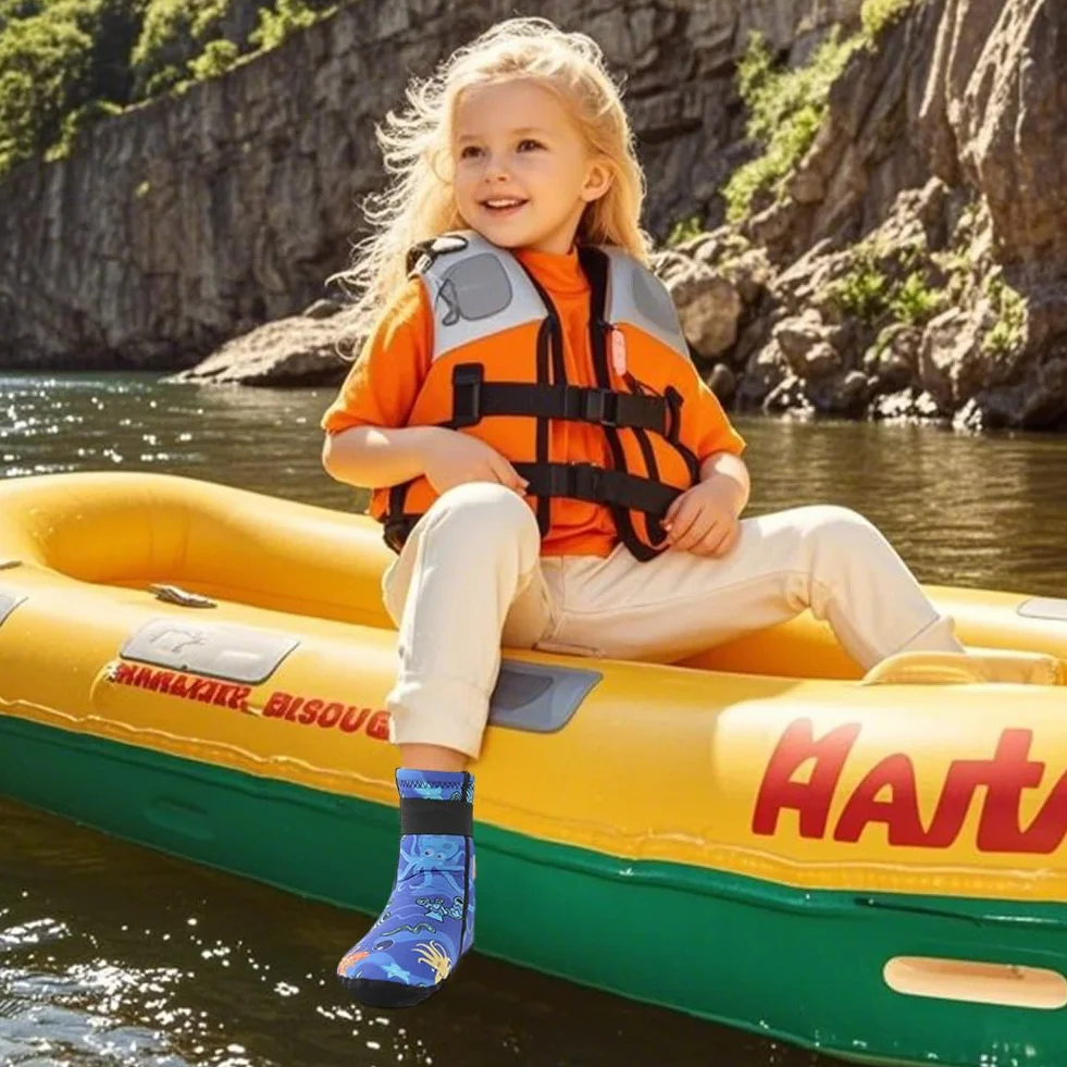 Calcetines de Neopreno 3 mm Antideslizante Térmico para Niño y Niña Buceo Escarpines Voley Playa Surf 31-33