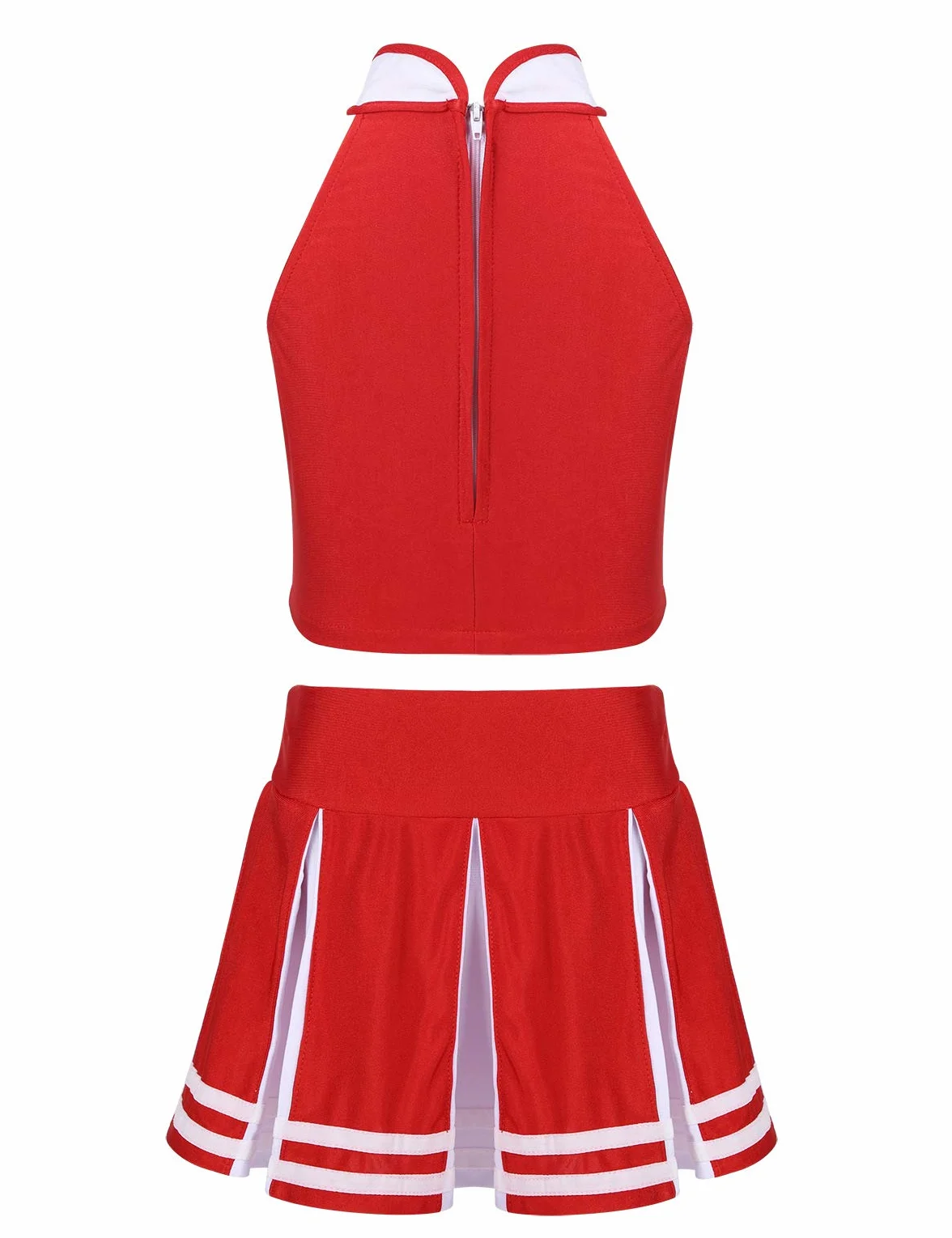 Disfraz de Animadora Niñas Uniforme High School Musical Azul/Rojo Conjunto de Danza