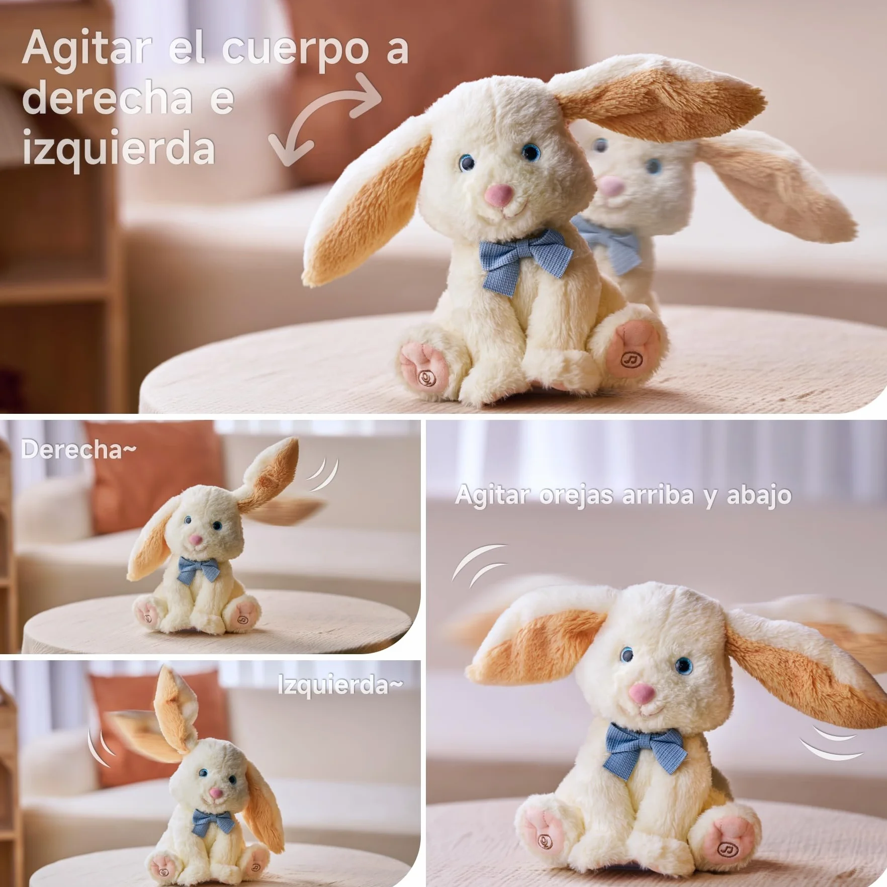 TUMAMA KIDS Juguetes Peluche Bebe, Conejito Mascotas eléctrico, Canta, Repite lo Que Dices, Juguete interactivas, Juguetes niña 1 2 3 años, Animales de Peluche Juguetes para Bebes