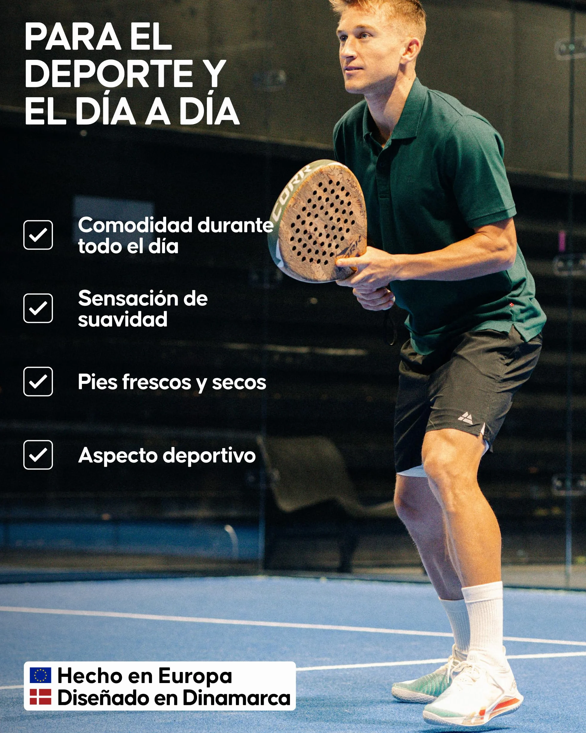 DANISH ENDURANCE Calcetines Deporte Tenis Unisex Altos 3 Pack