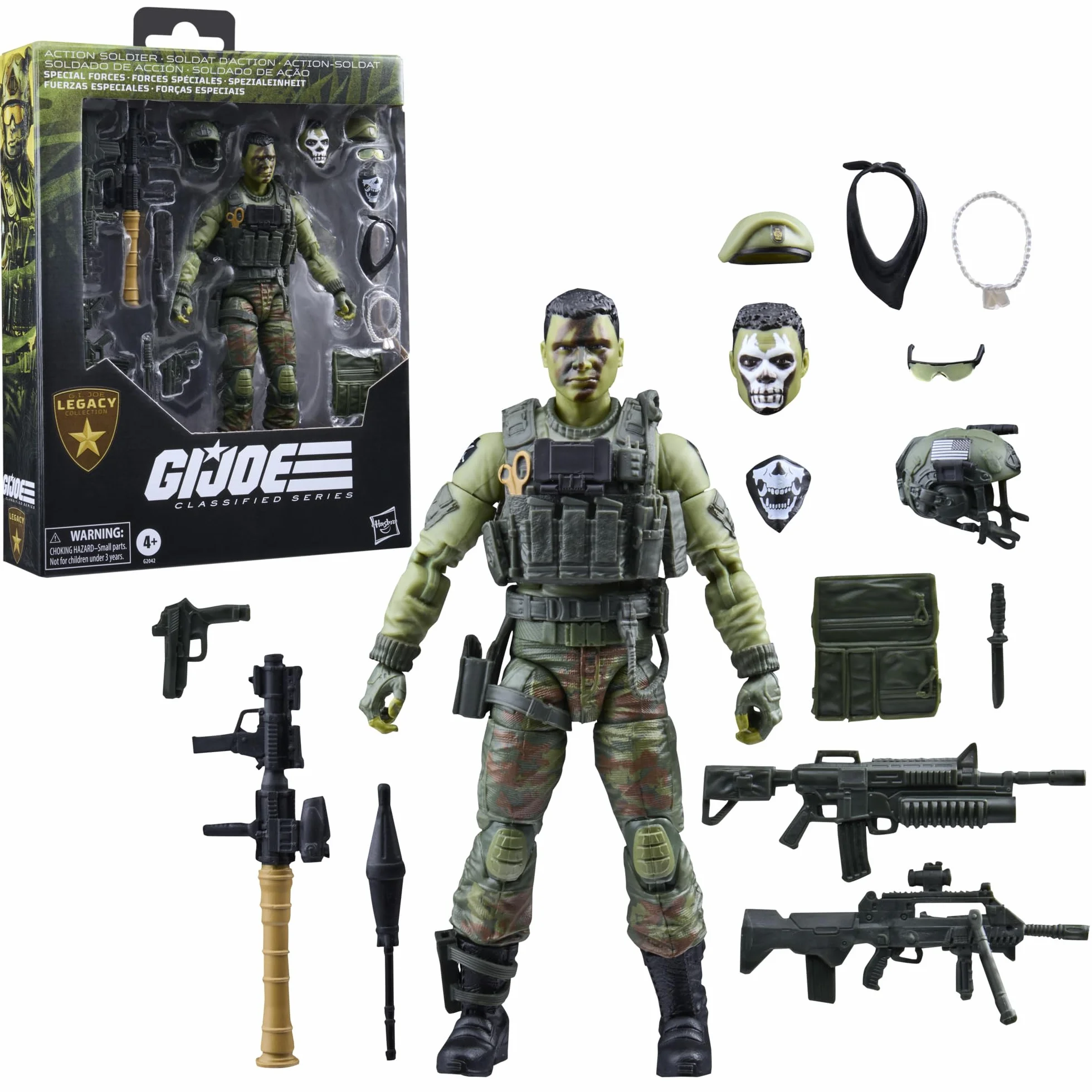 G.I. Joe Classified Series, Legacy Collection, Soldado de acción - Fuerzas Especiales, Set de Figura Coleccionable de 15 cm con 16 Accesorios