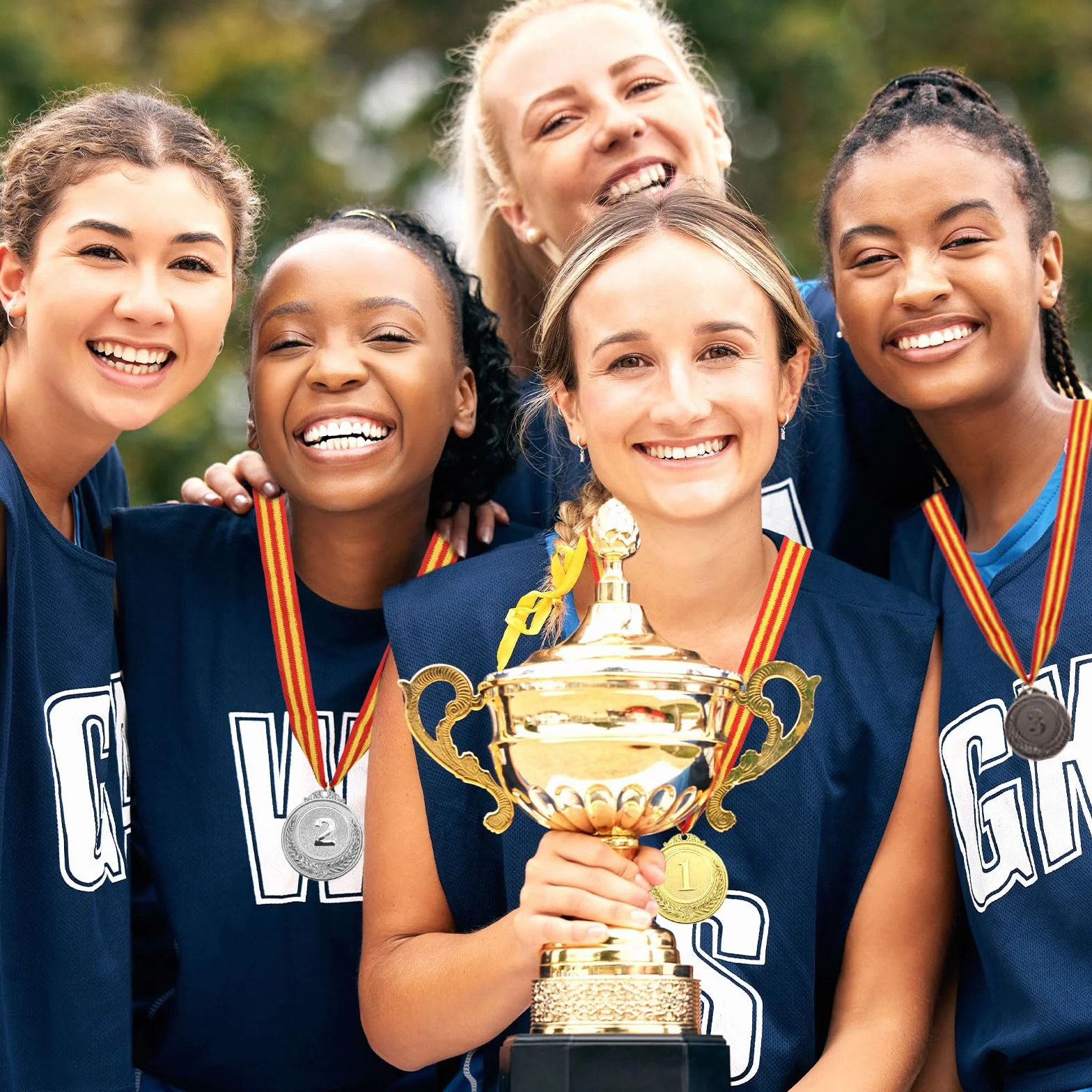 QUARKZMAN Medallas De Baloncesto 2 Pulgadas, Bronce con Cinta para Cuello, 12 Piezas