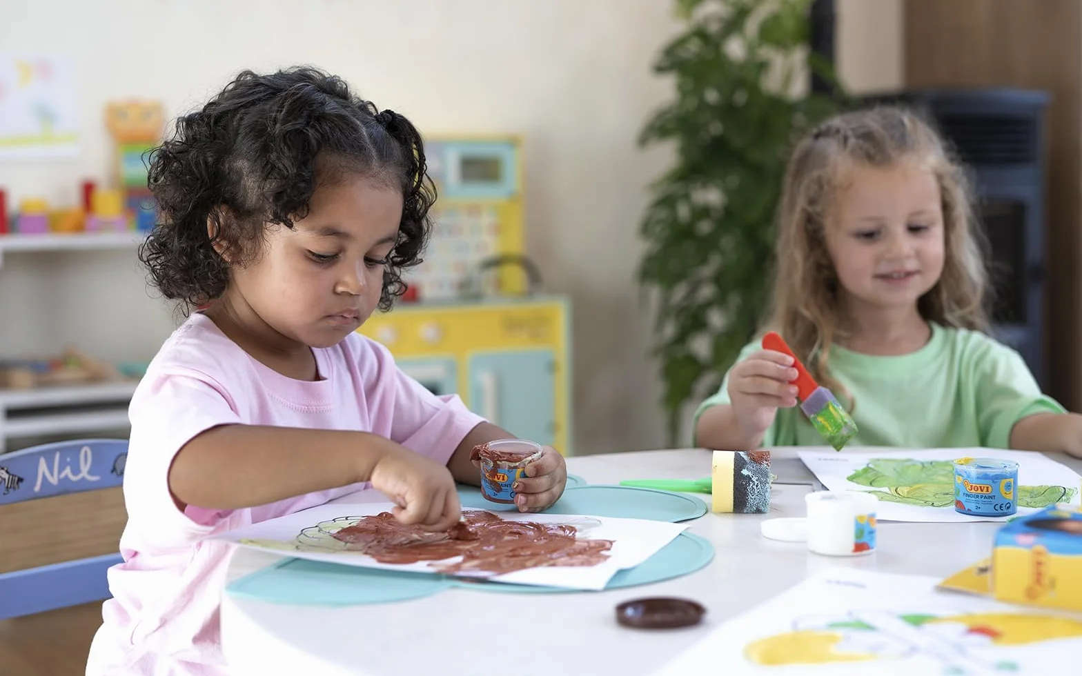 Jovi - Pintura de dedos - estuche de 6 botes de 35 ml - a partir de 2 años | Ingredientes naturales - sin gluten