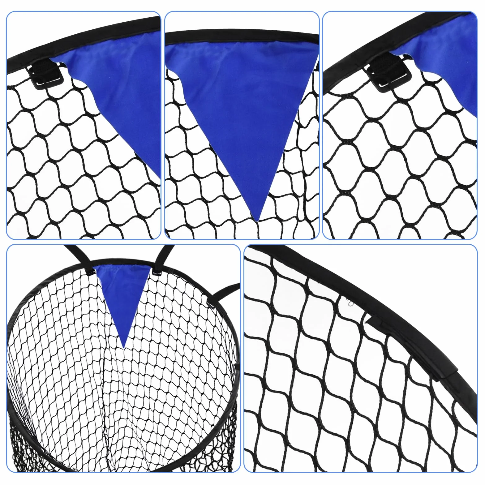Zequech 2-Piece Soccer Goal Training Net with Black Target Point, Adjustable Rope Strap for Corner Kicks, Free Kicks & Wide Shots