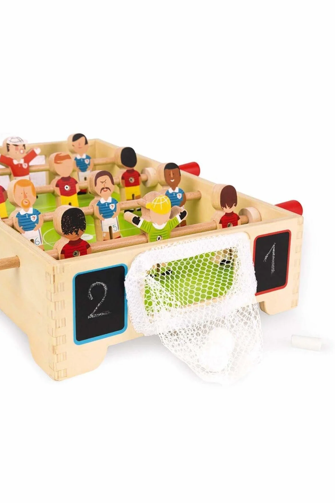 Janod - Mini Futbolín de Mesa en Madera Champions - Desde 3 años, J02070, Multicolor